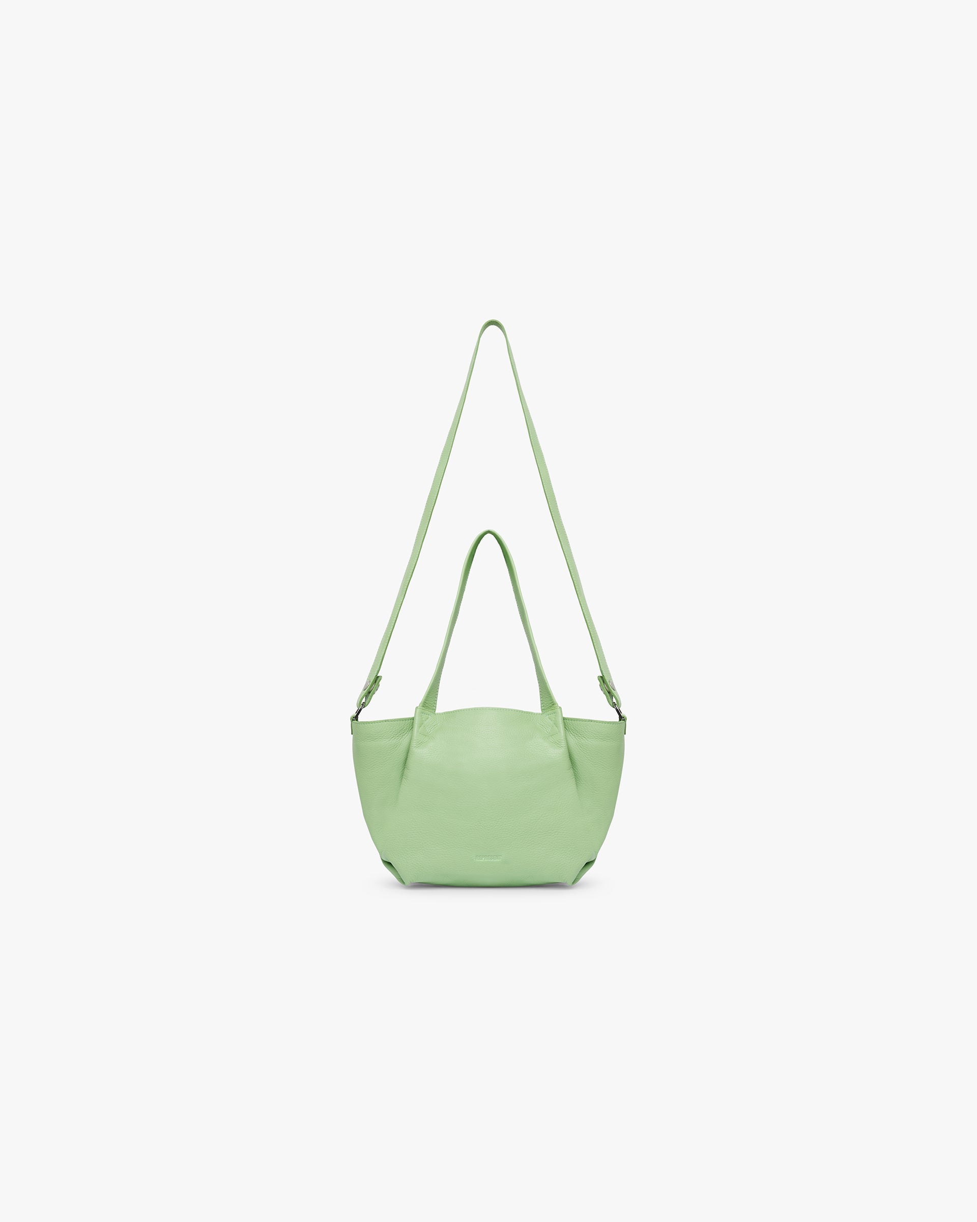 Leather Pleat Mini Tote - Forest Shade