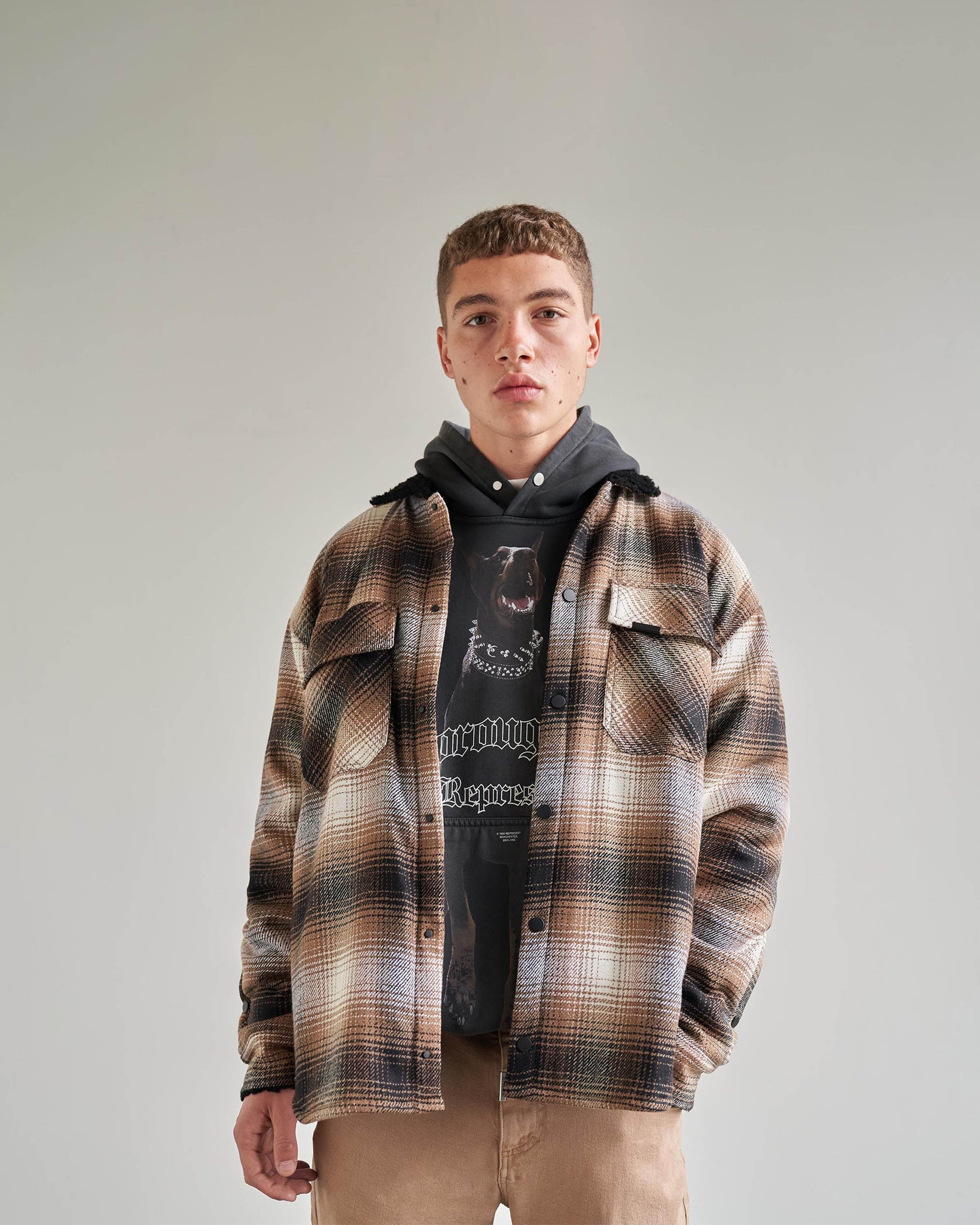 Sherpa Shirt | Brown Shirting PRE-SS21 | Represent Clo