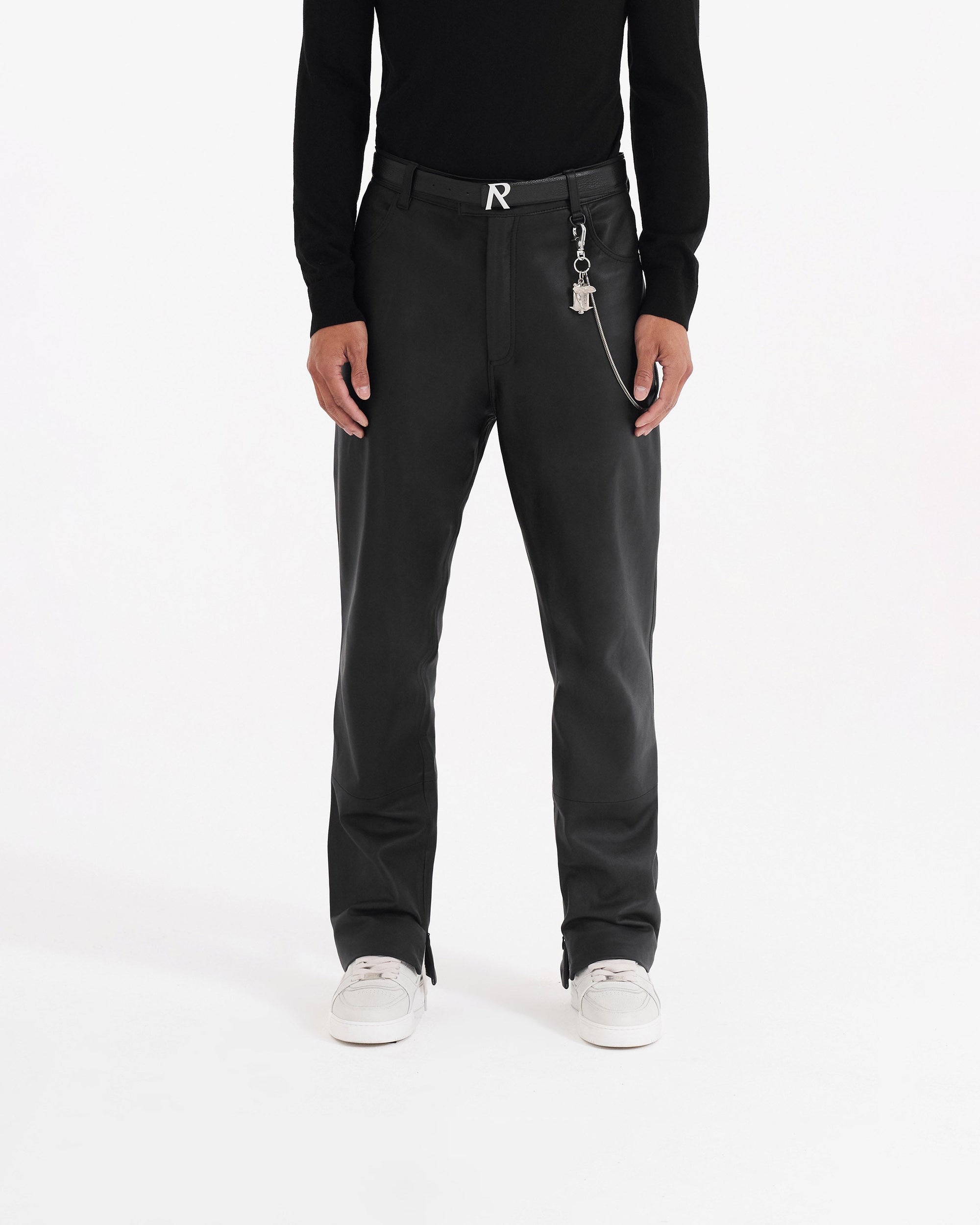 Leather Tailored Pant | Black Pants FW22 | Represent Clo