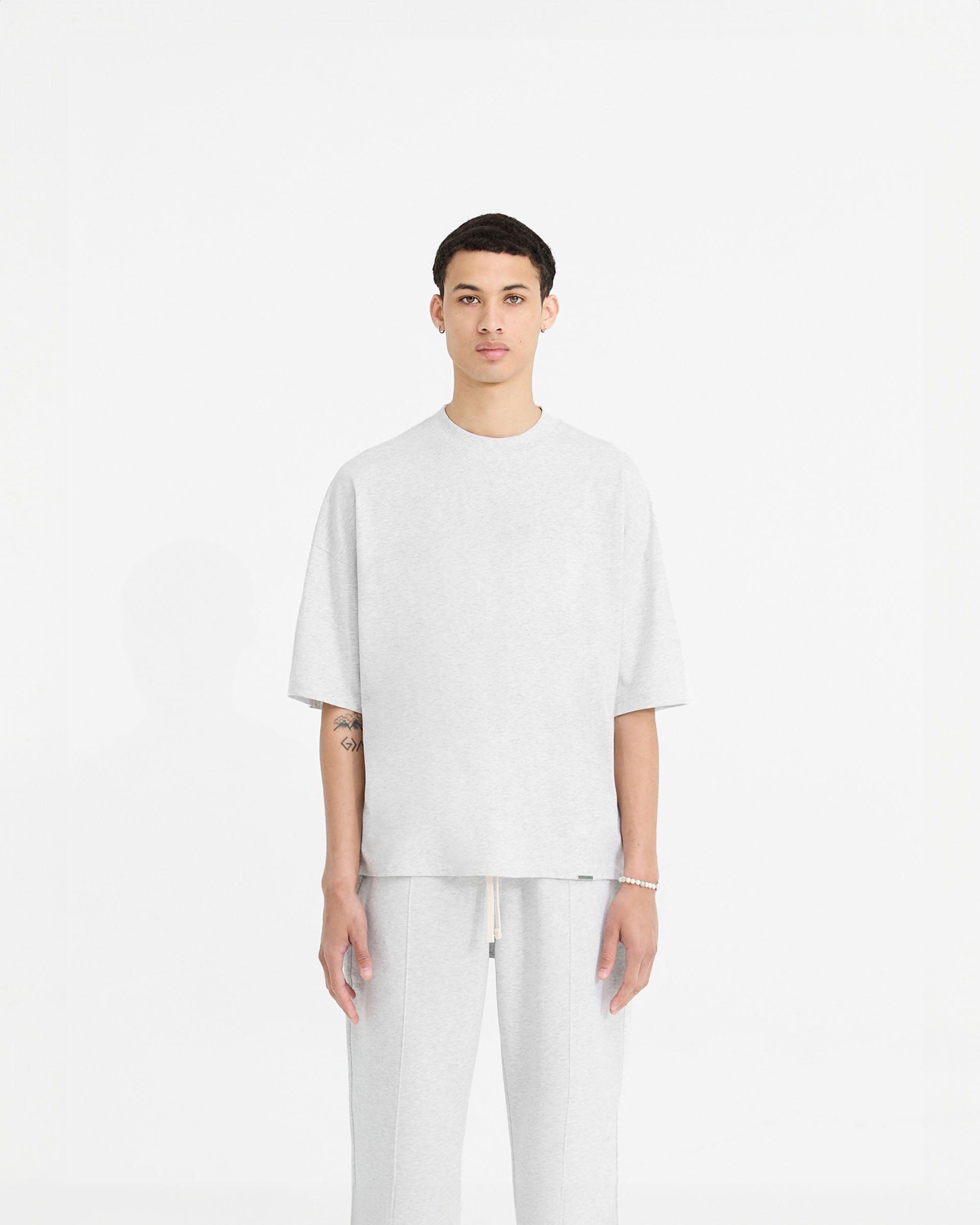 Initial Boxy T-Shirt - Ice Grey Marl