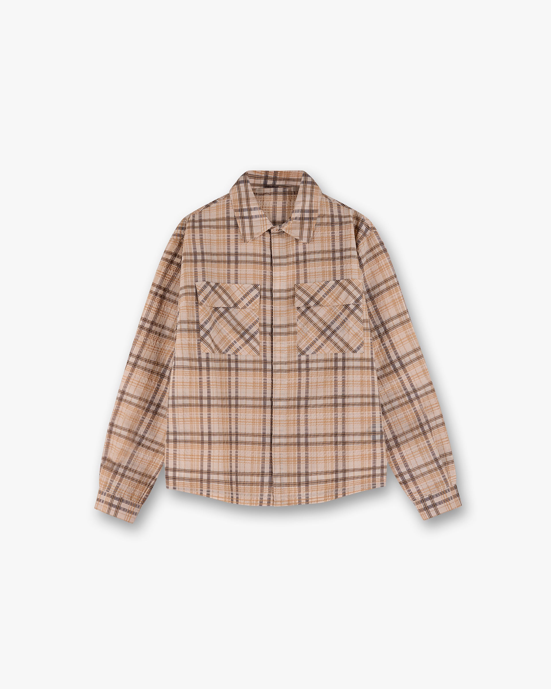 Sheer Flannel Shirt - Brown Check