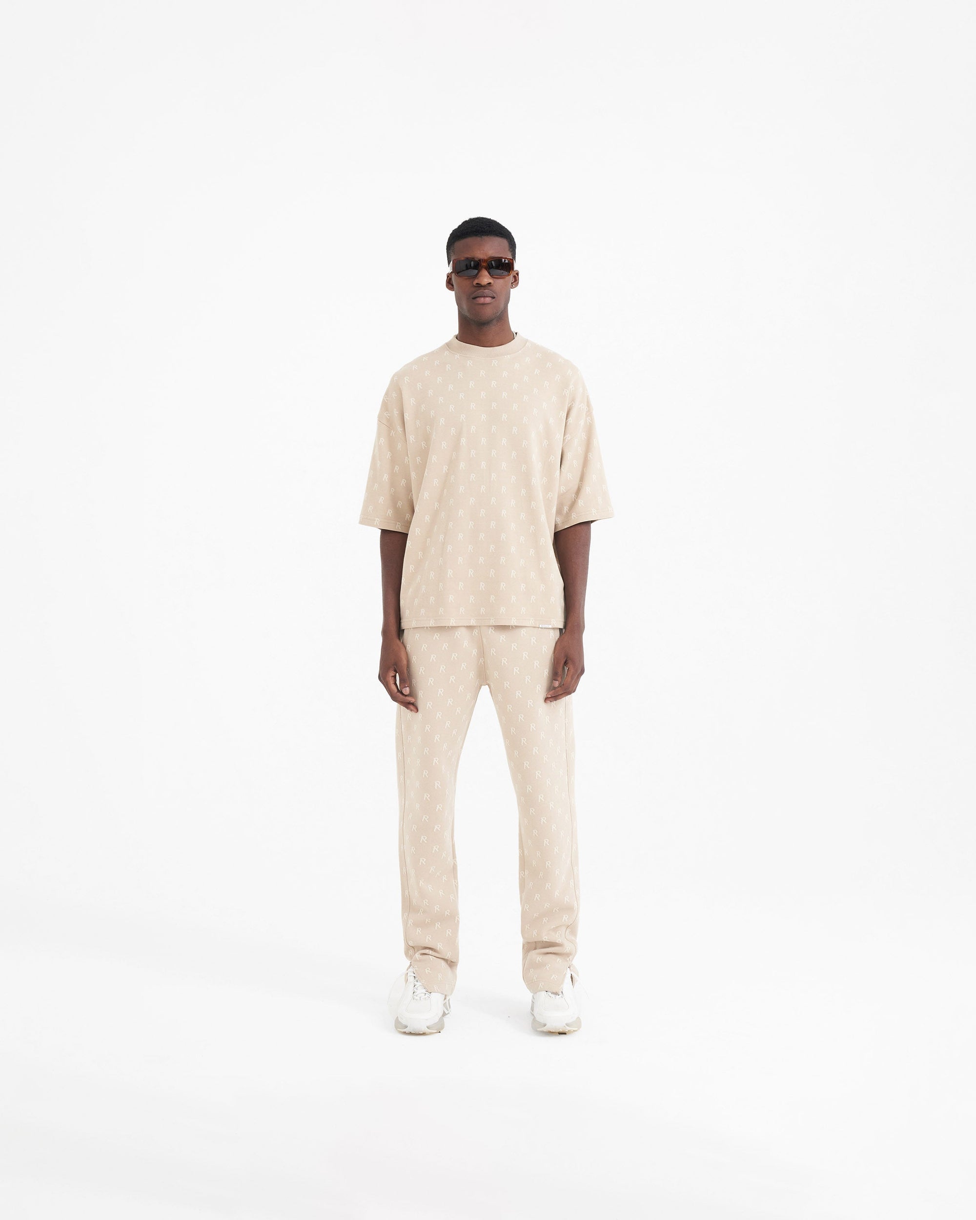 Intarsia Initial T-Shirt | Wheat | Represent Clo