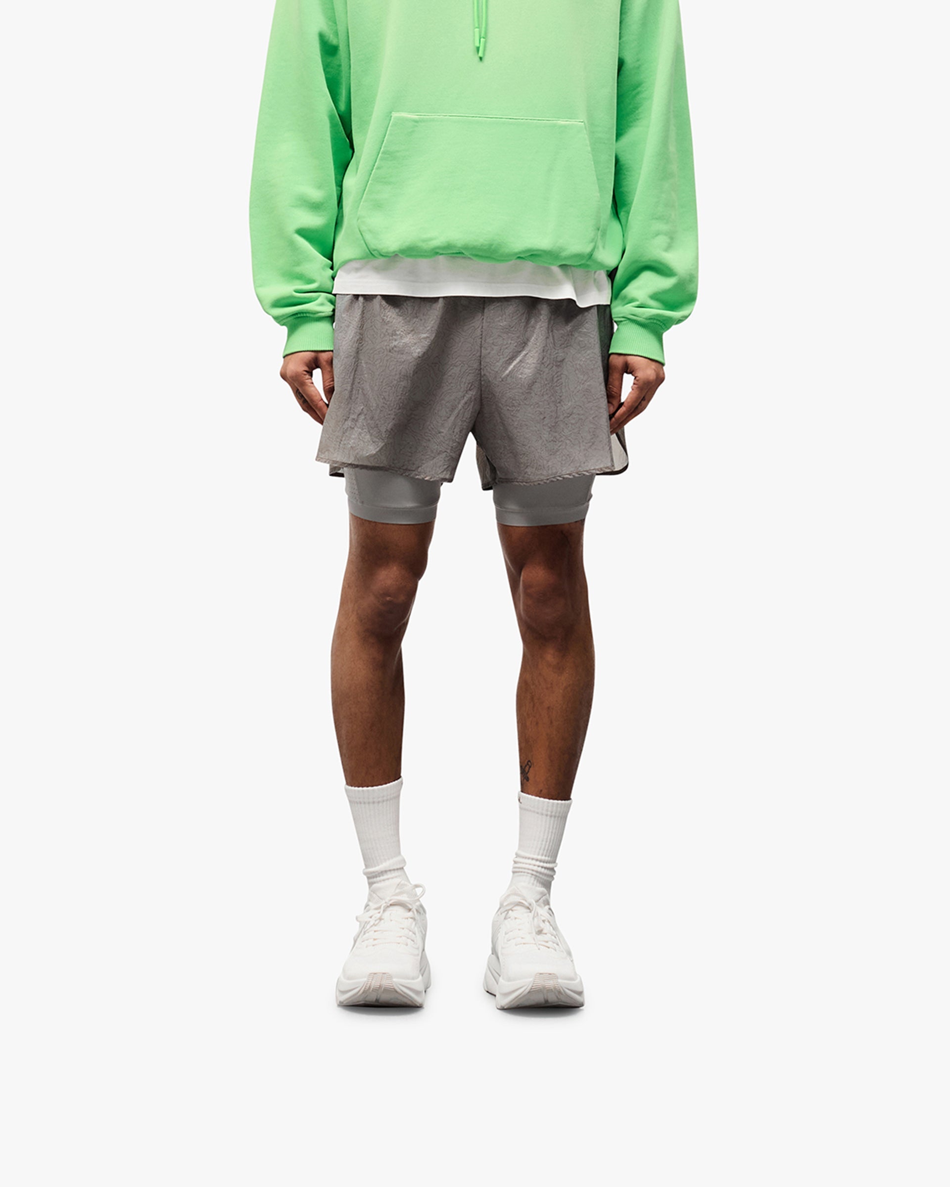 247 Contour 2-In-1 Run Shorts - Titanium