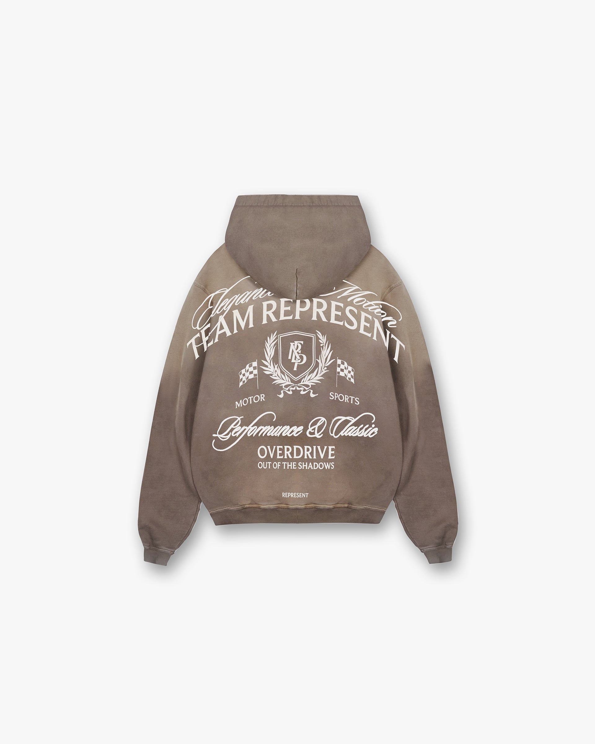 Crest Zip Up Hoodie - Dark Taupe