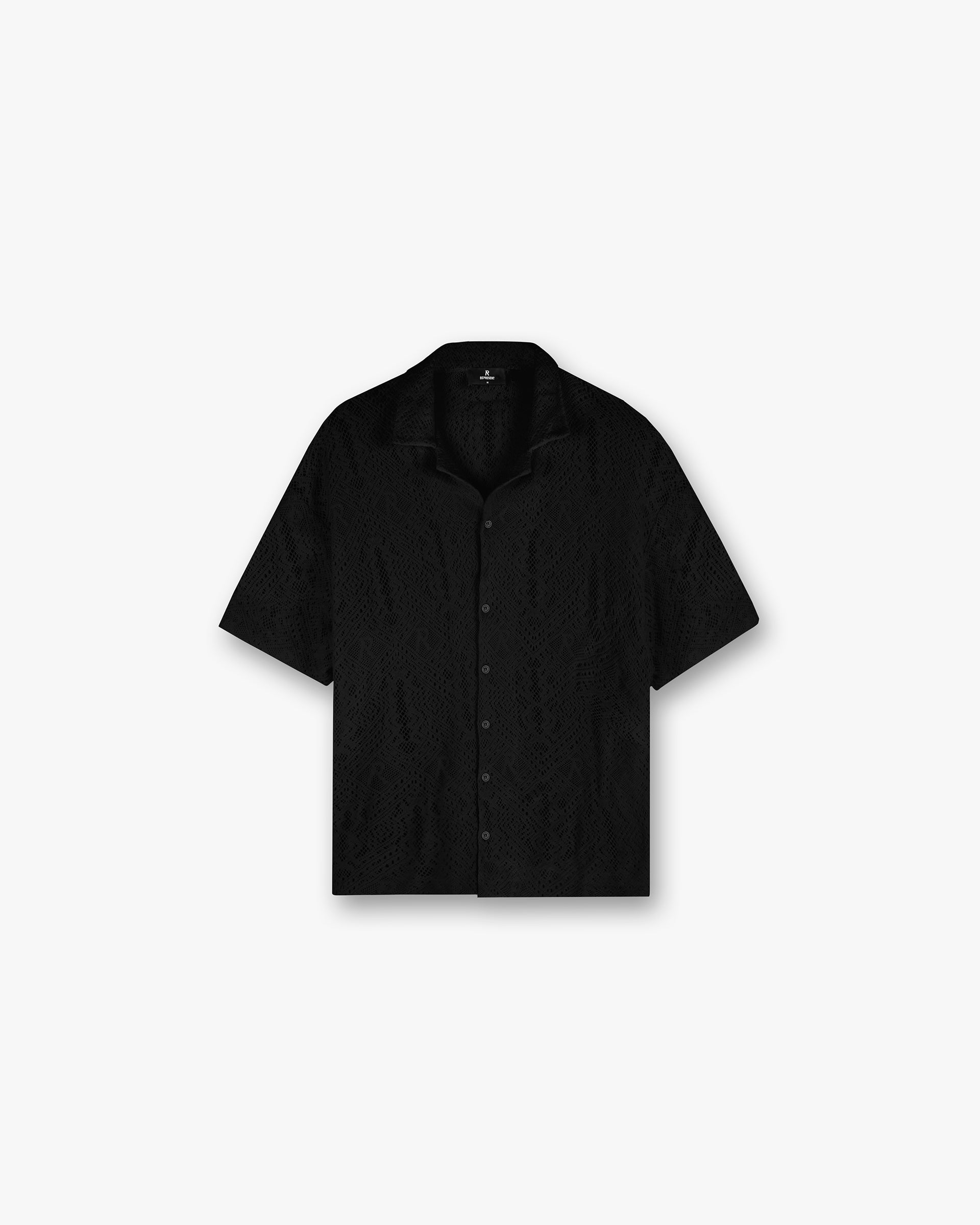 All Over Crochet Shirt - Jet Black
