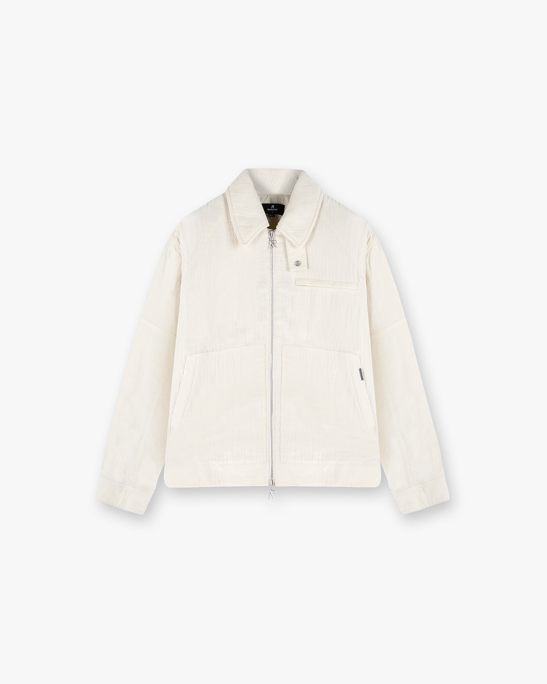 Crinkle Trucker Jacket - Ecru