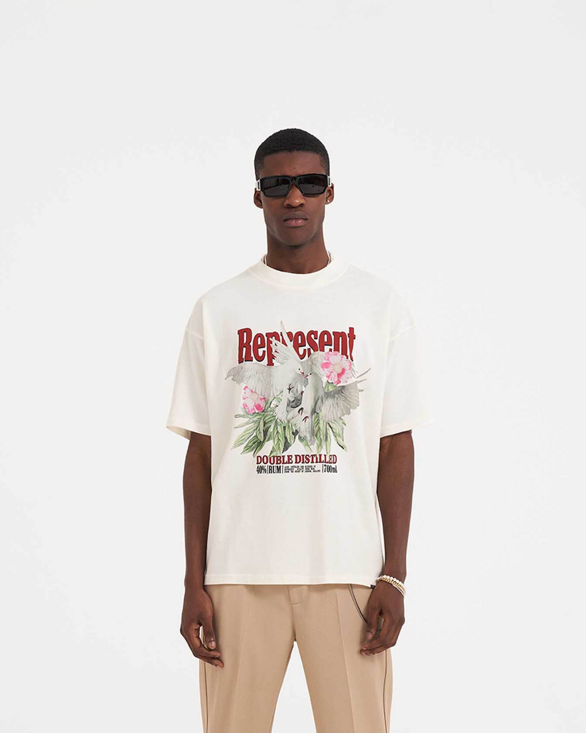 Double Distilled T-Shirt | Flat White T-Shirts SS23 | Represent Clo