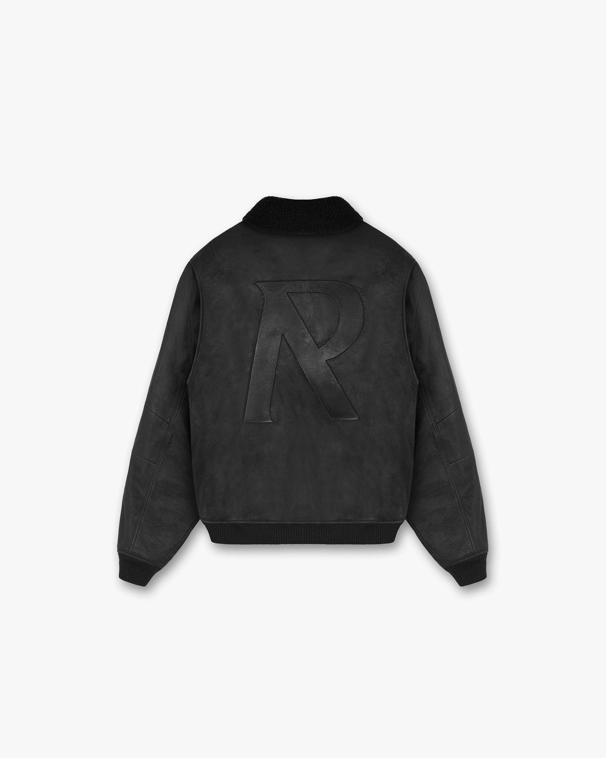 Leather Flight Jacket | Black Outerwear FW22 | Represent Clo