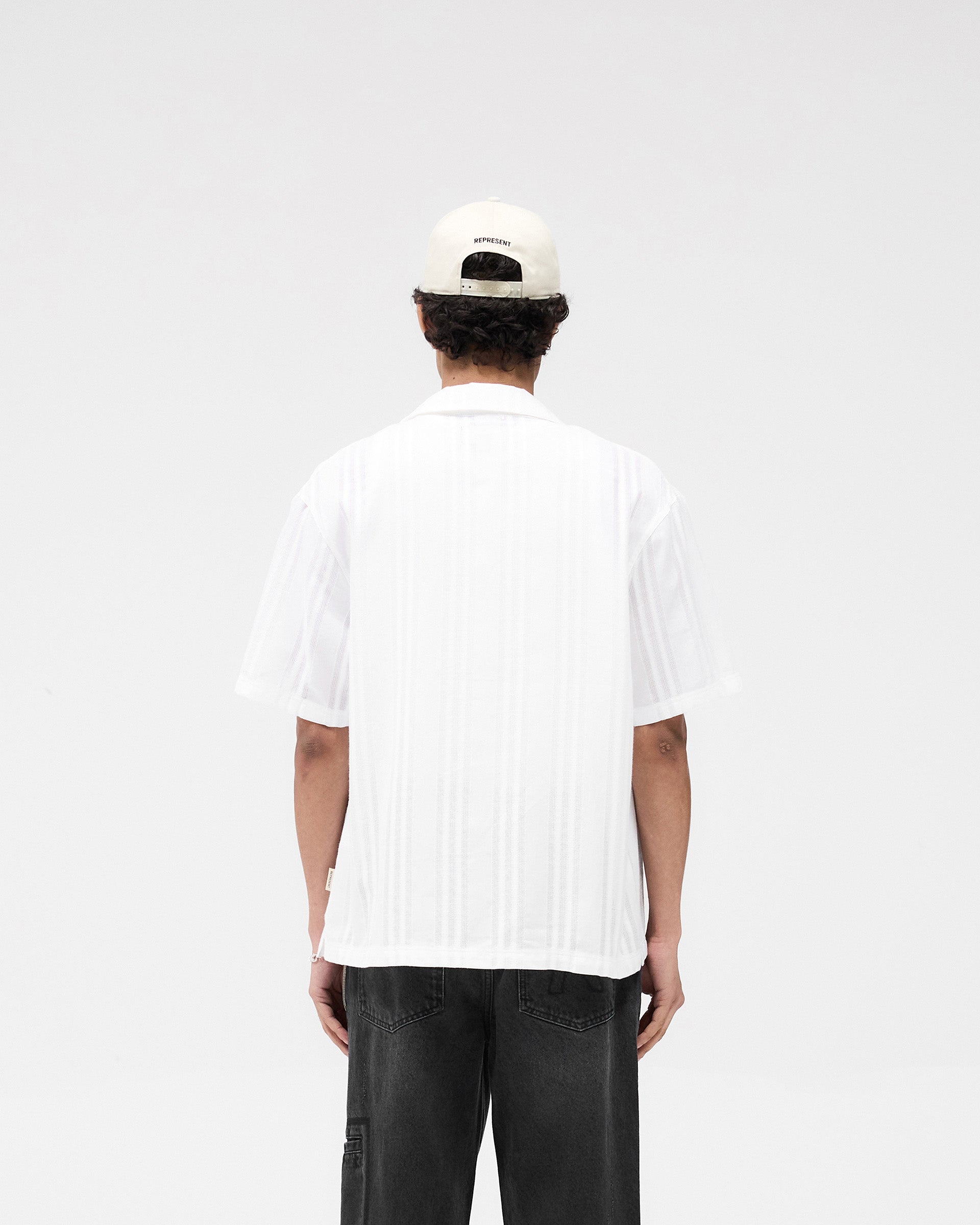 Embroidered Bowling Shirt - Antique White