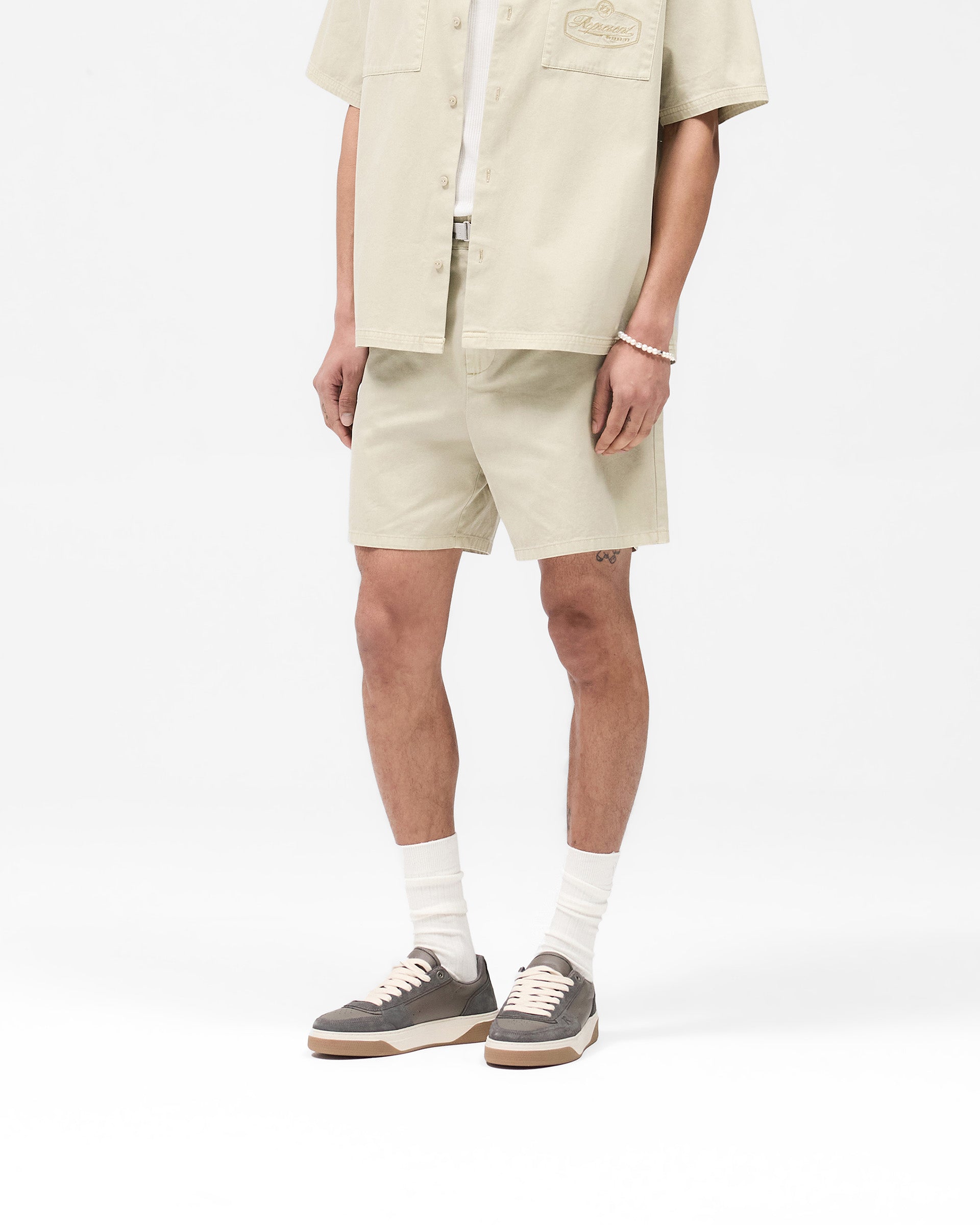 Cotton Tailored Short - Beige