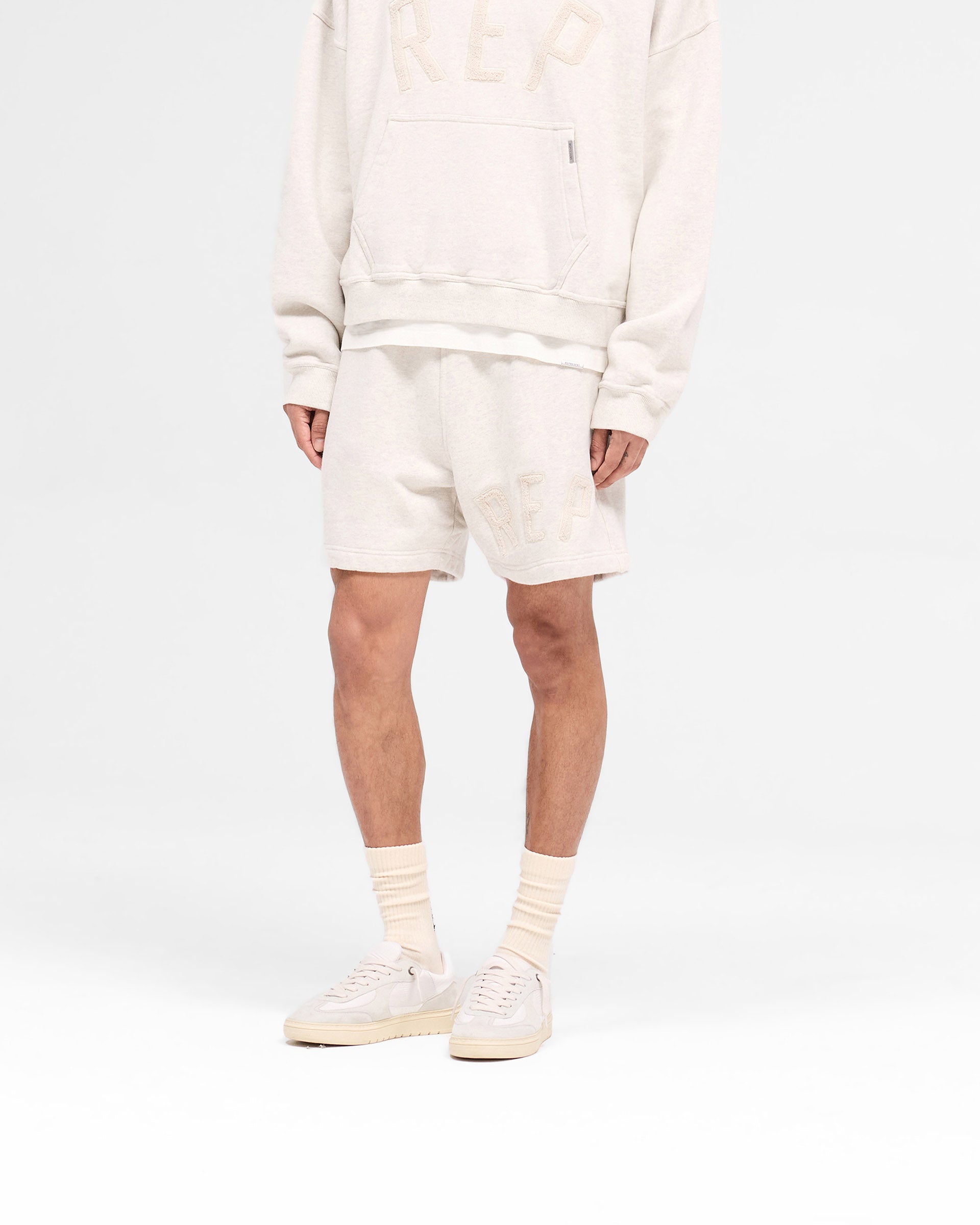 Rep Applique Shorts - Cream Marl