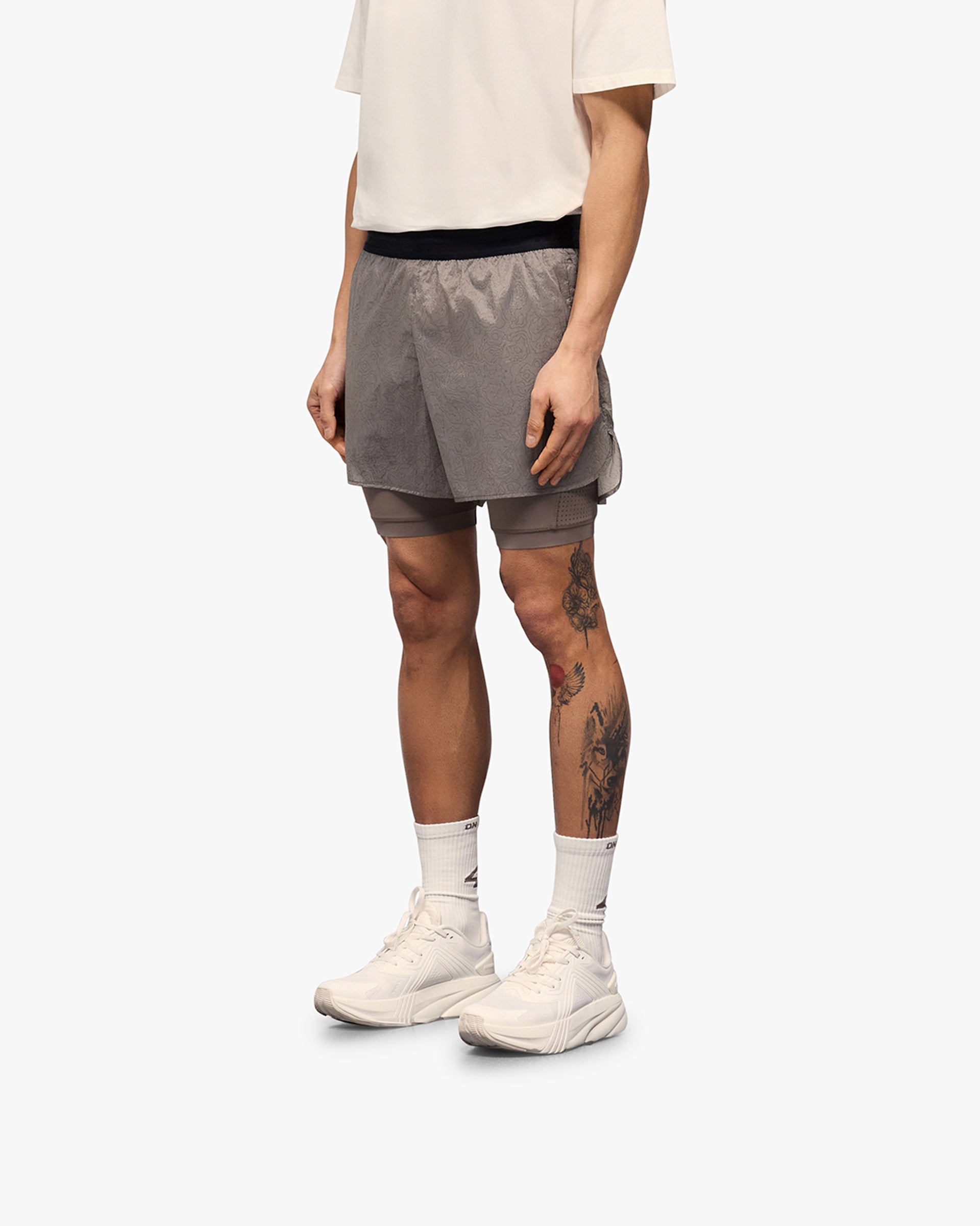 247 Contour 2-In-1 Run Shorts - Pebble