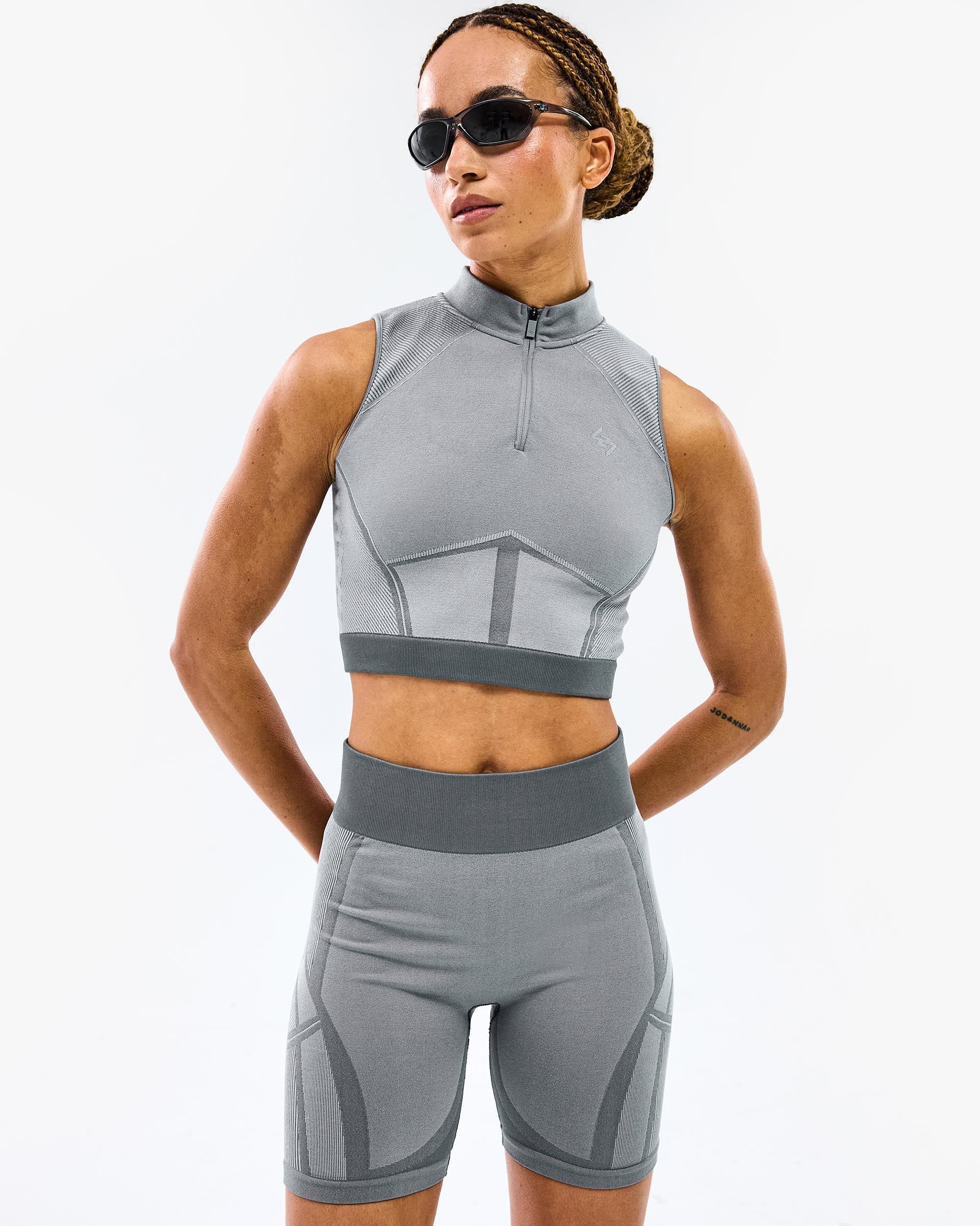 247 Hydro Seamless Quarter Zip Tank - Ice Grey