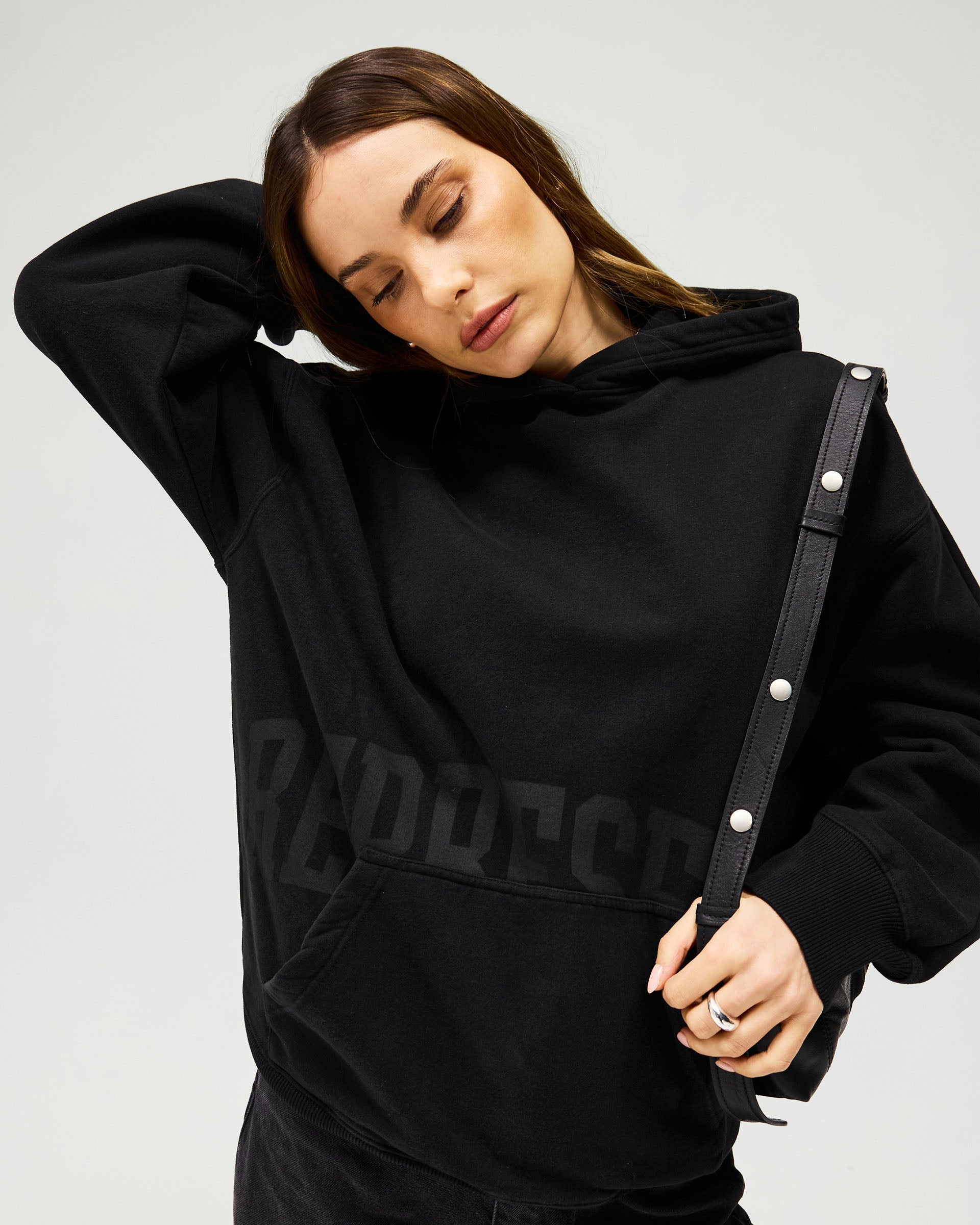 Boyfriend Graphic Hoodie - Black Coffee