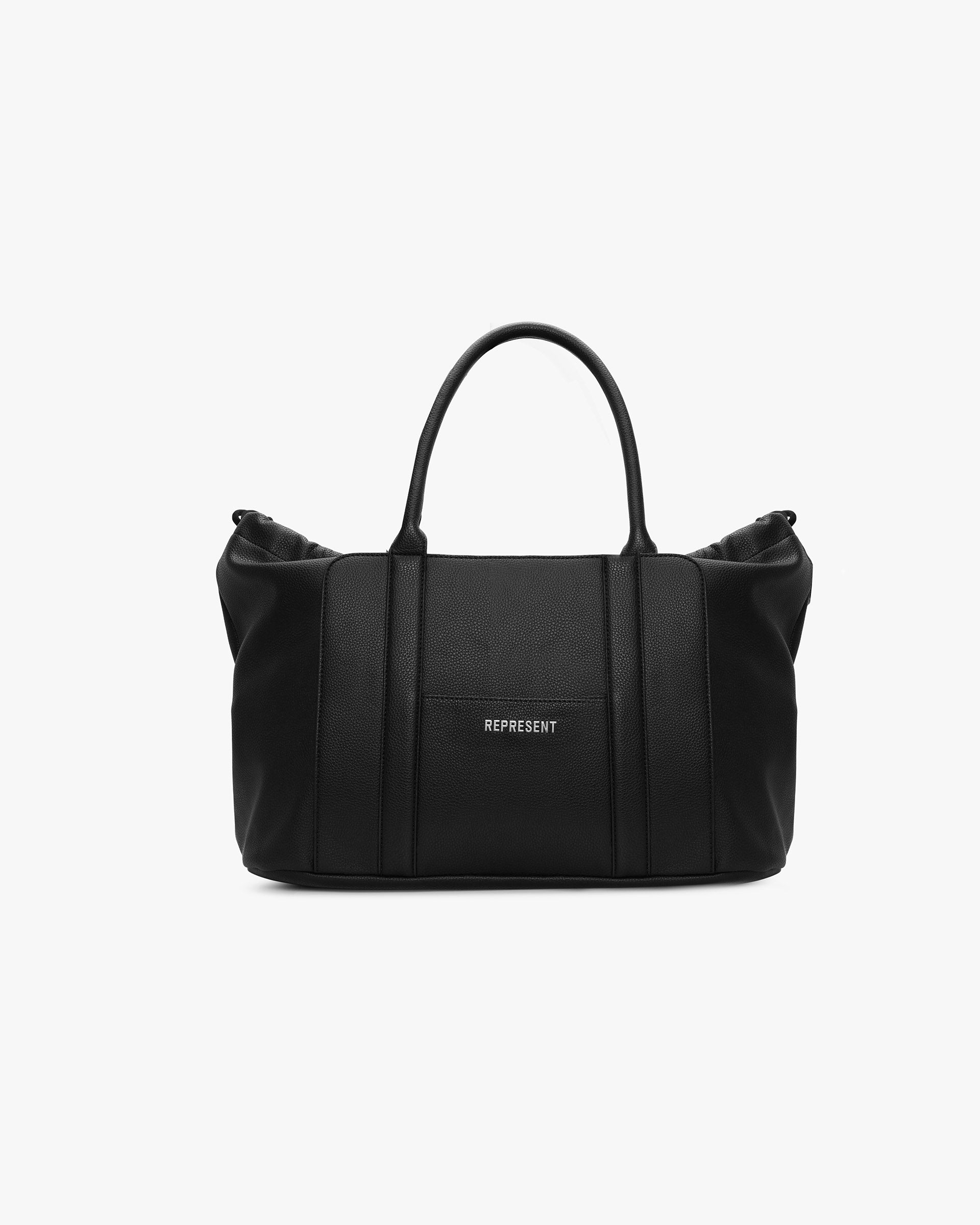 Faux Leather Holdall - Jet Black