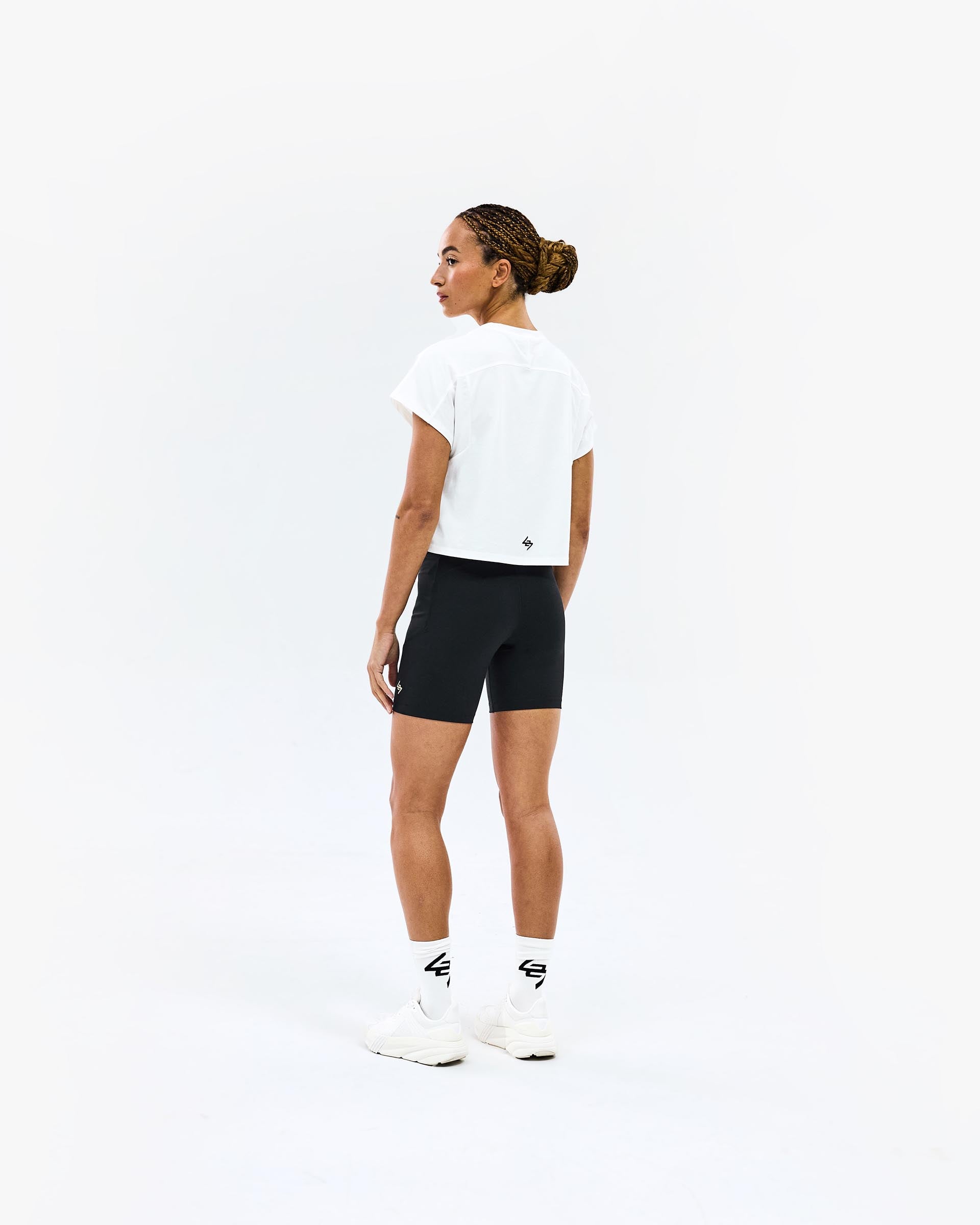 247 Perforated Cropped Training T-Shirt - White