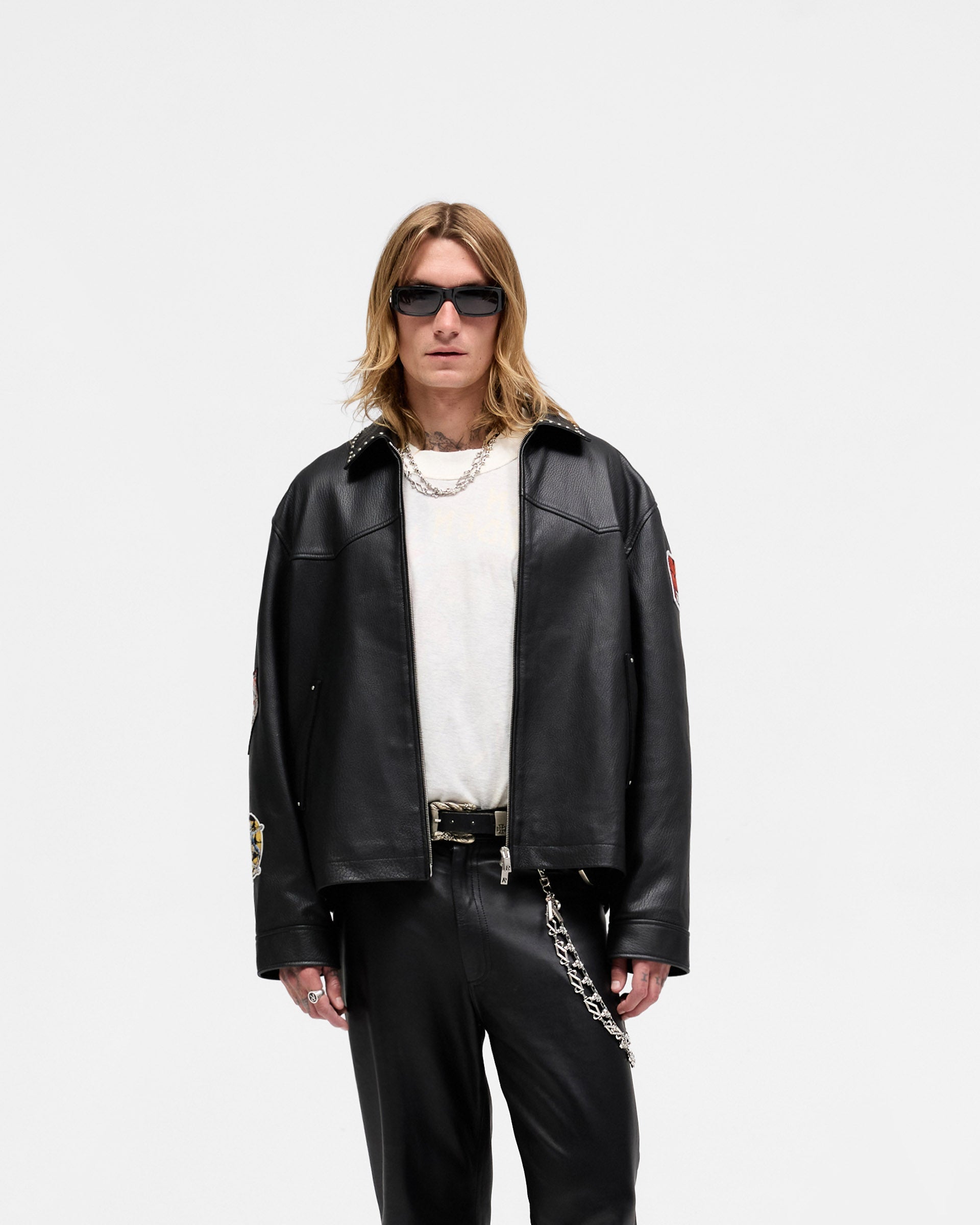 Represent X Iron Maiden Trooper Leather Jacket - Jet Black