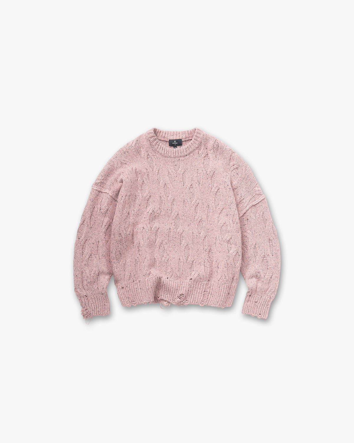 Distress Knit Sweater - Washed Pink