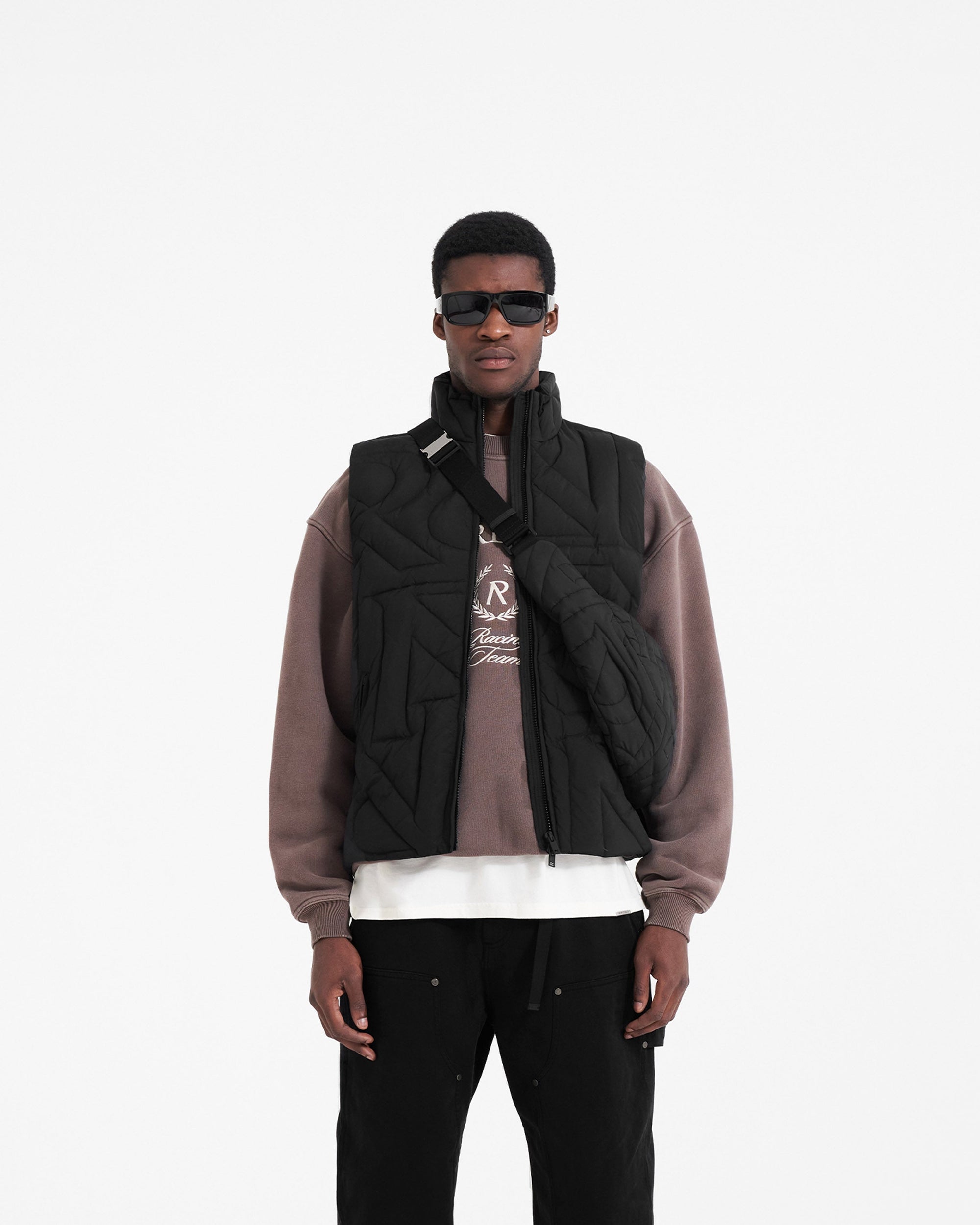 Initial Gilet | Black Outerwear PRE-SS23 | Represent Clo