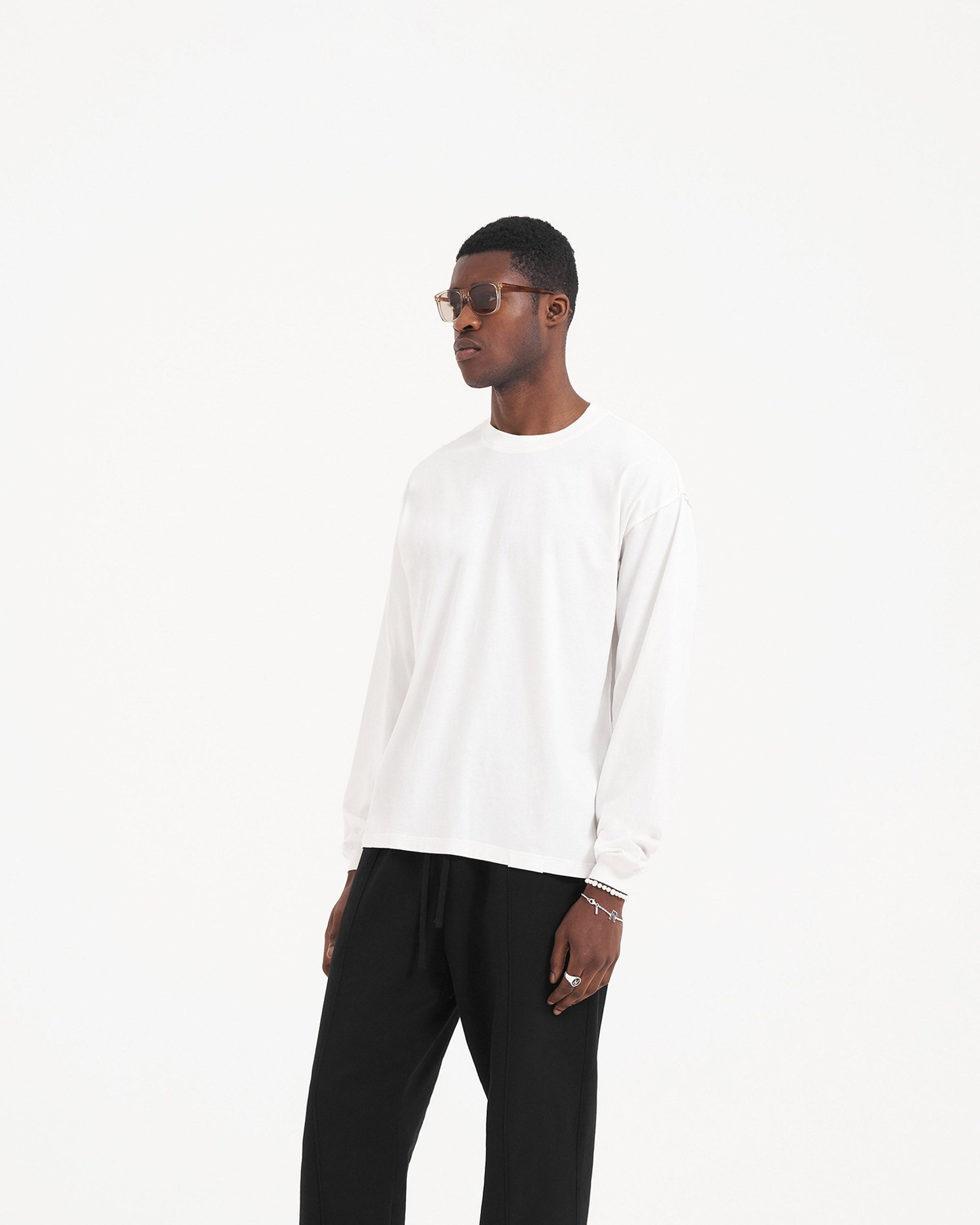 Initial Long Sleeve T-Shirt | Flat White T-Shirts Initial | Represent Clo