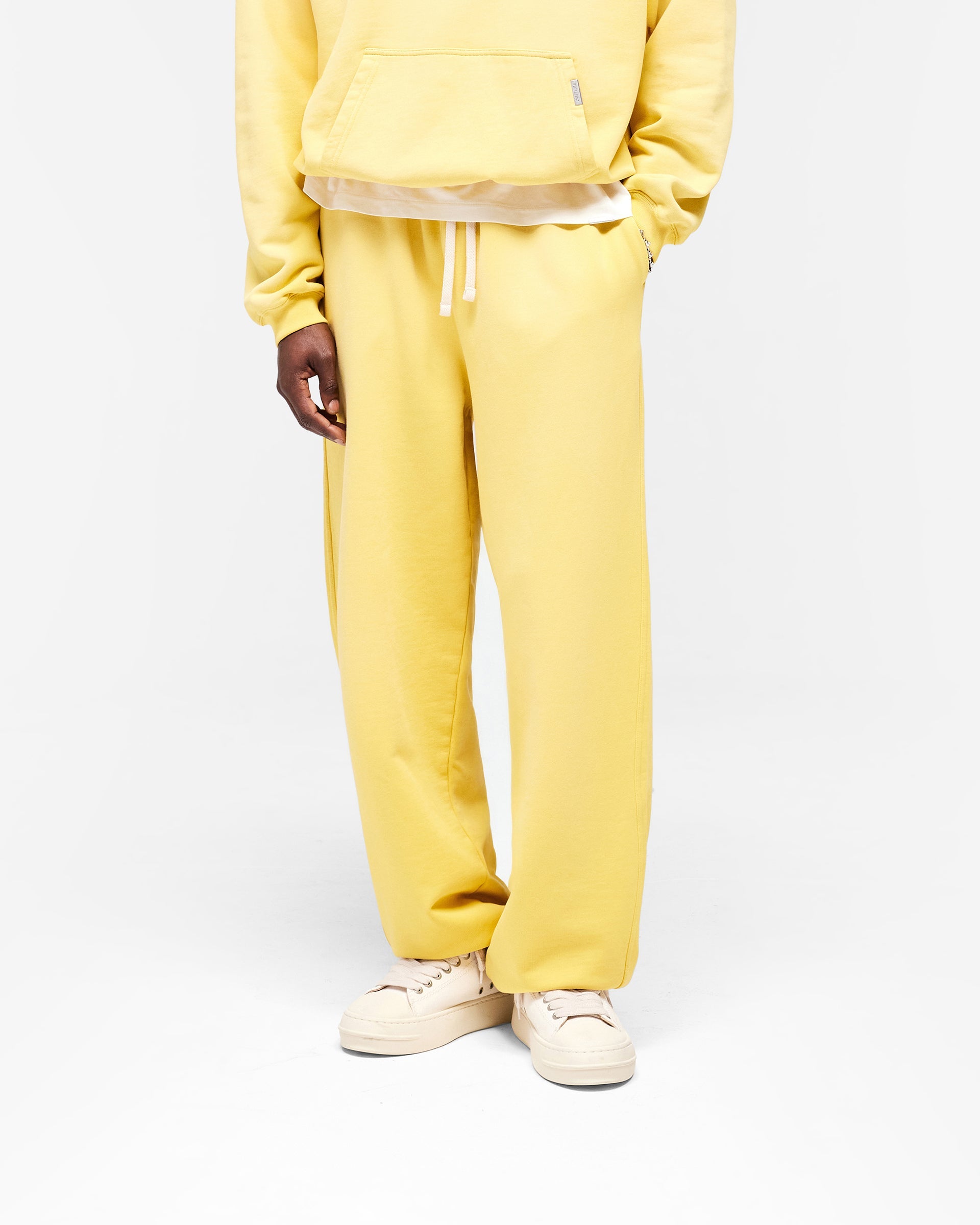 Initial Wide Leg Cuffed Sweatpant - Canary Yellow