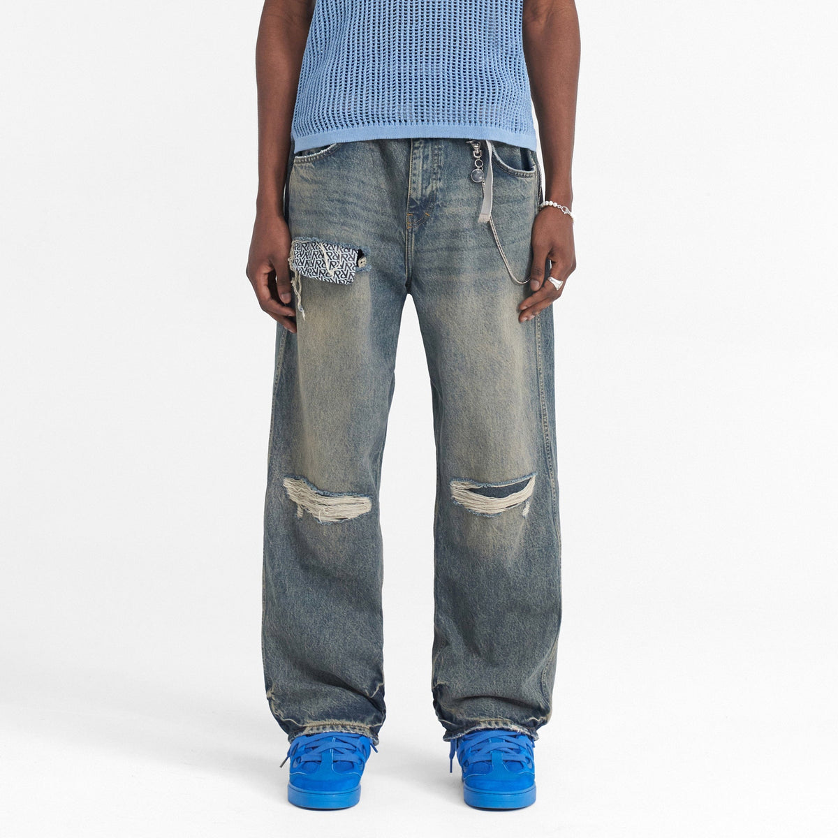 R3D Destroyer Baggy Denim | Blue Cream | REPRESENT