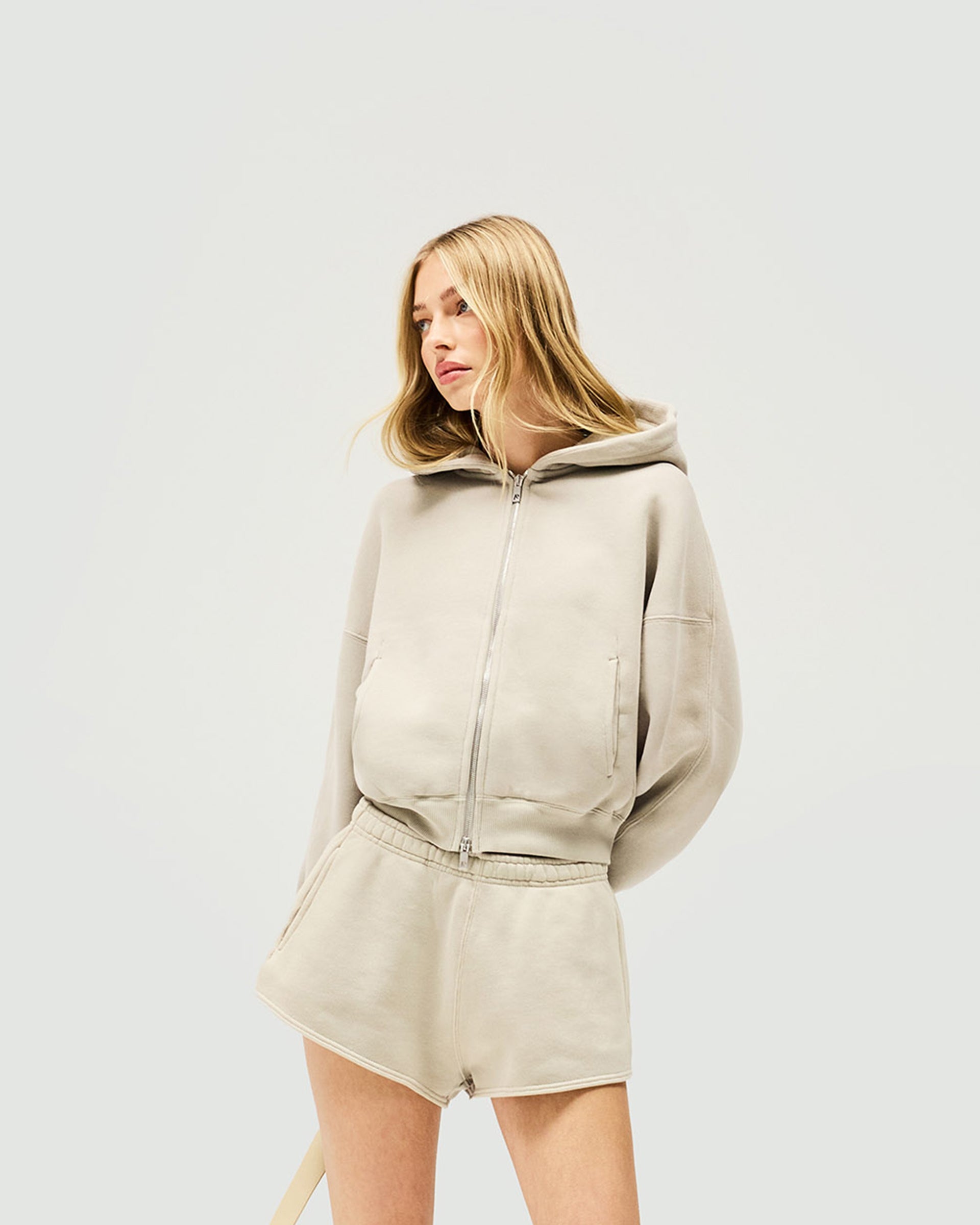 Initial Oversized Crop Hoodie - Storm