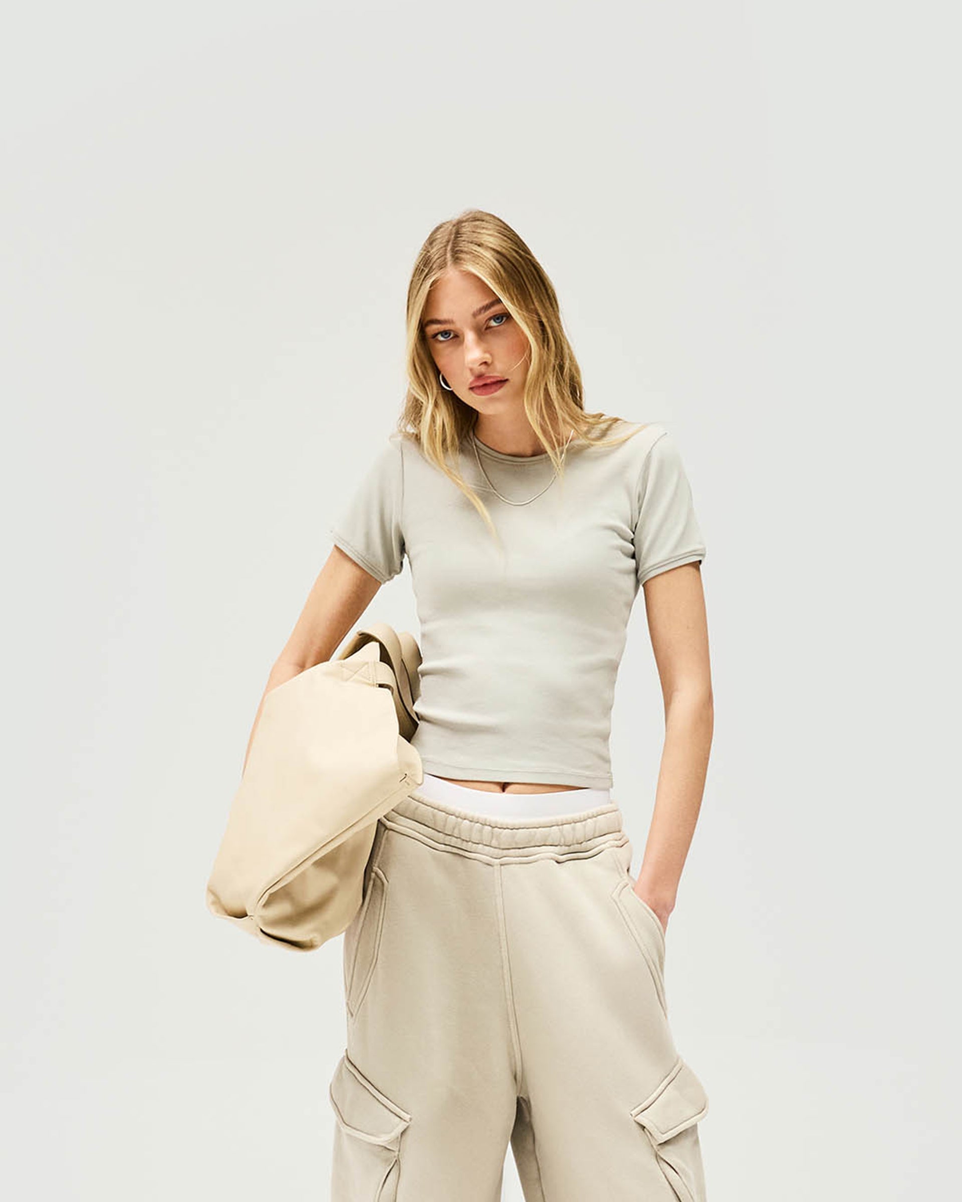 Initial Rib Baby T-Shirt - Storm