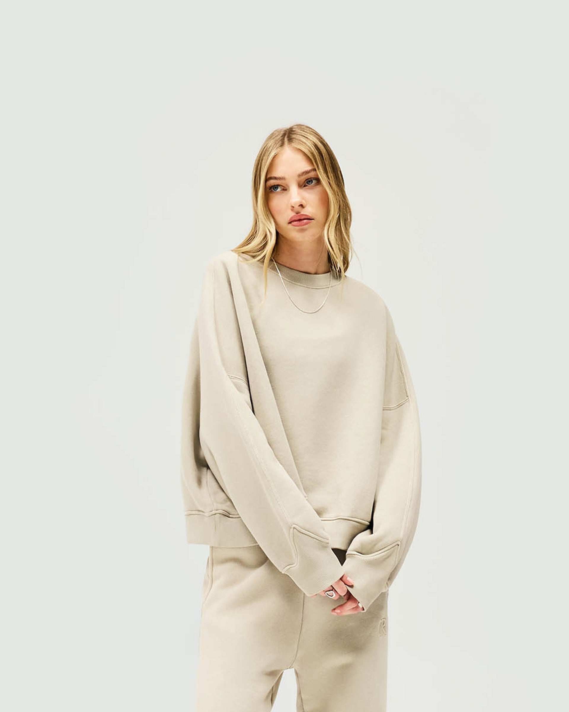 Initial V Notch Sweater - Storm