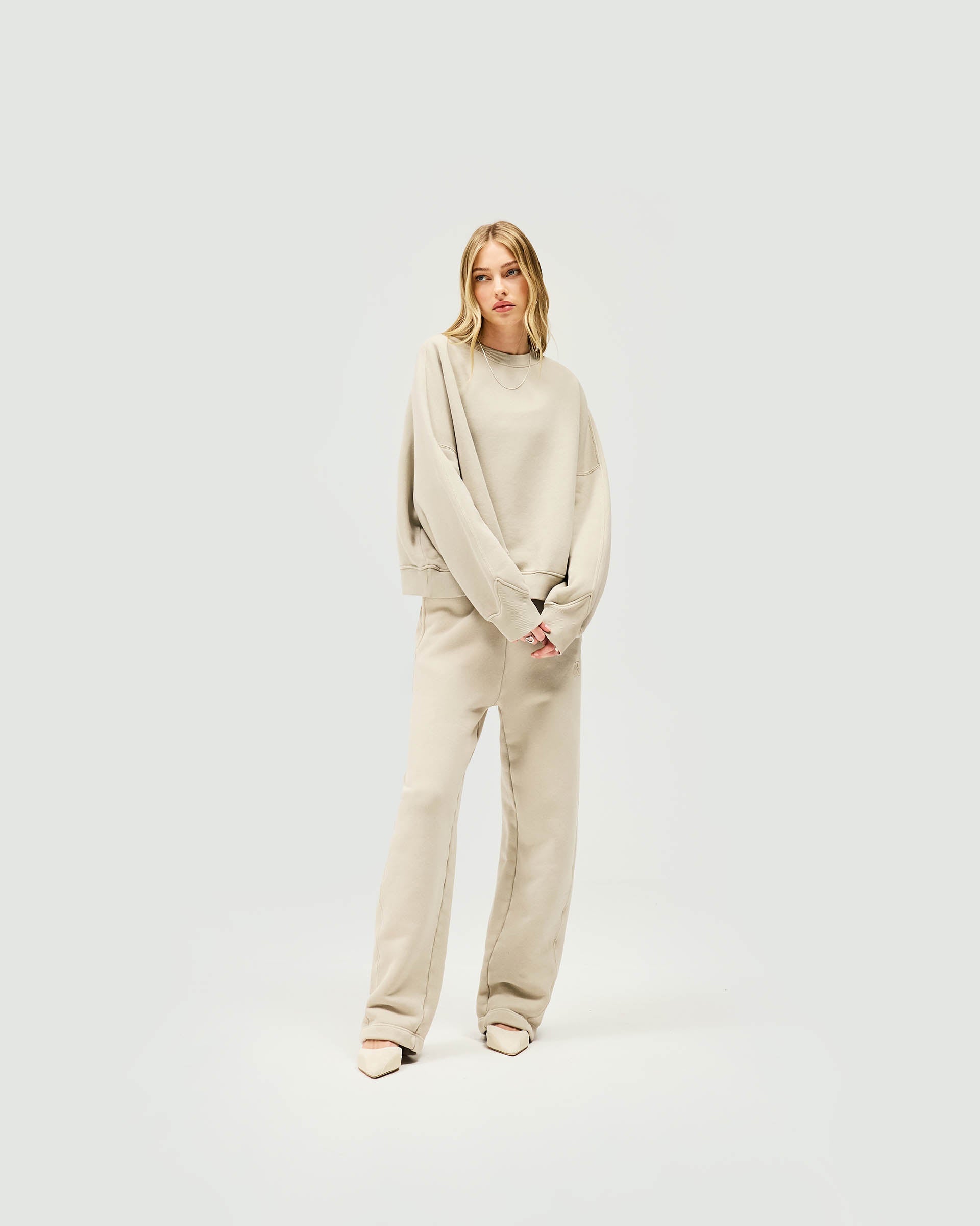 Initial V Notch Sweater - Storm