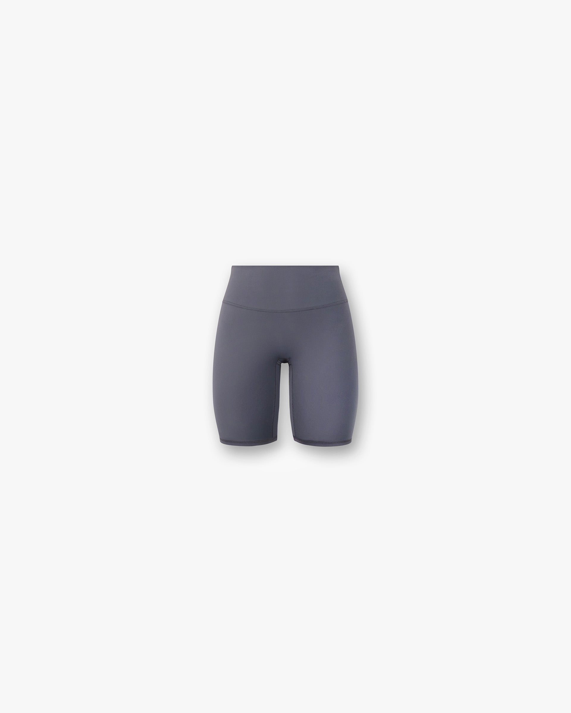 Front product image of womens grey shorts on a plain white background | Owners Club Longerline Bike Short in Grey | Longerline womens bike shorts | SS23 Shorts | Represent Clo