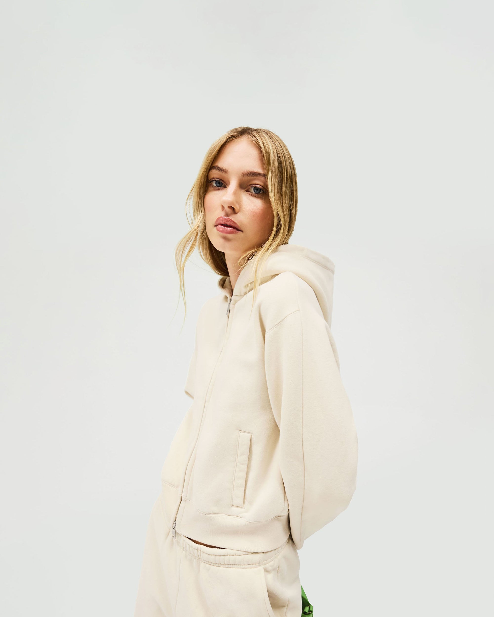 Owners Club Slim Zip Hoodie - Oat Milk