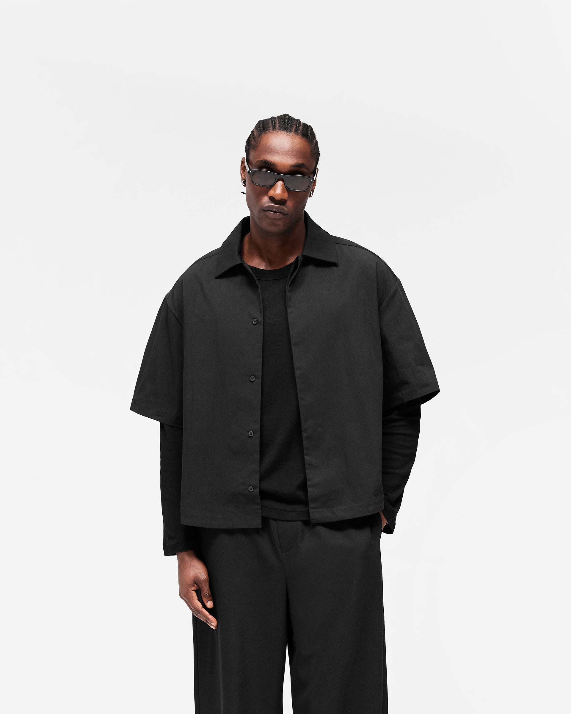 Initial Short Sleeve Shirt - Jet Black