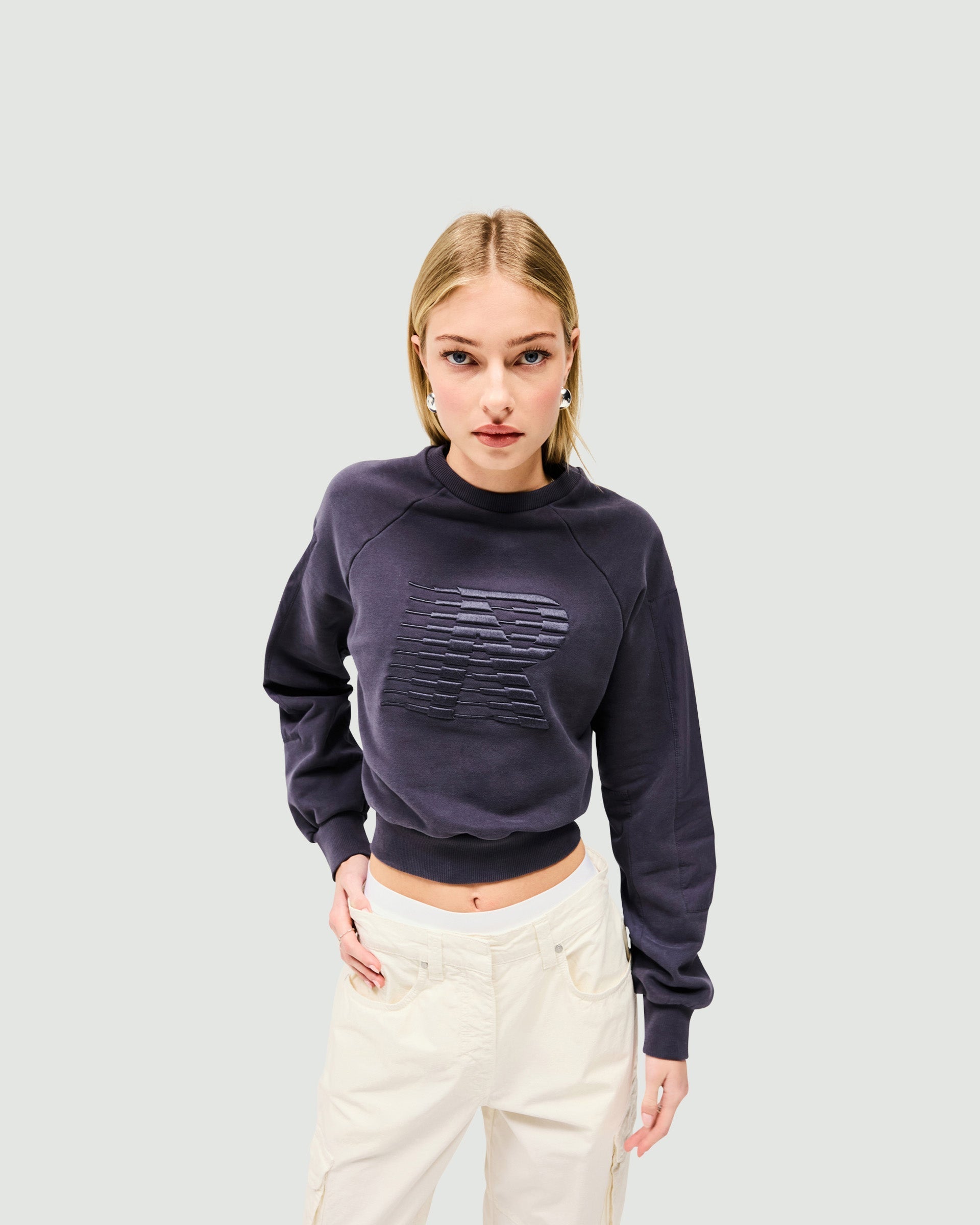 Reverse Long Sleeve Top - Washed Grey