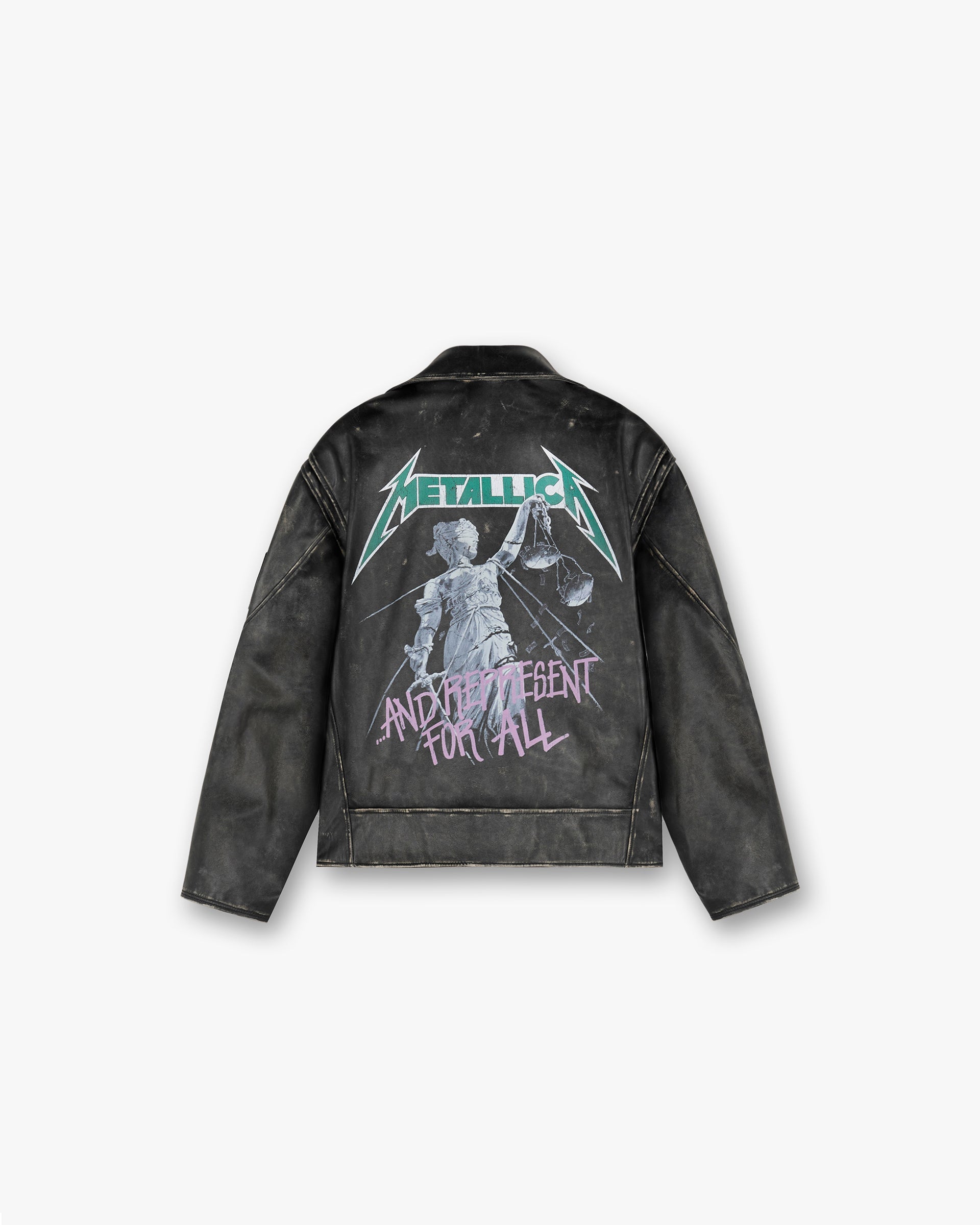 Represent X Metallica Leather Jacket - Black