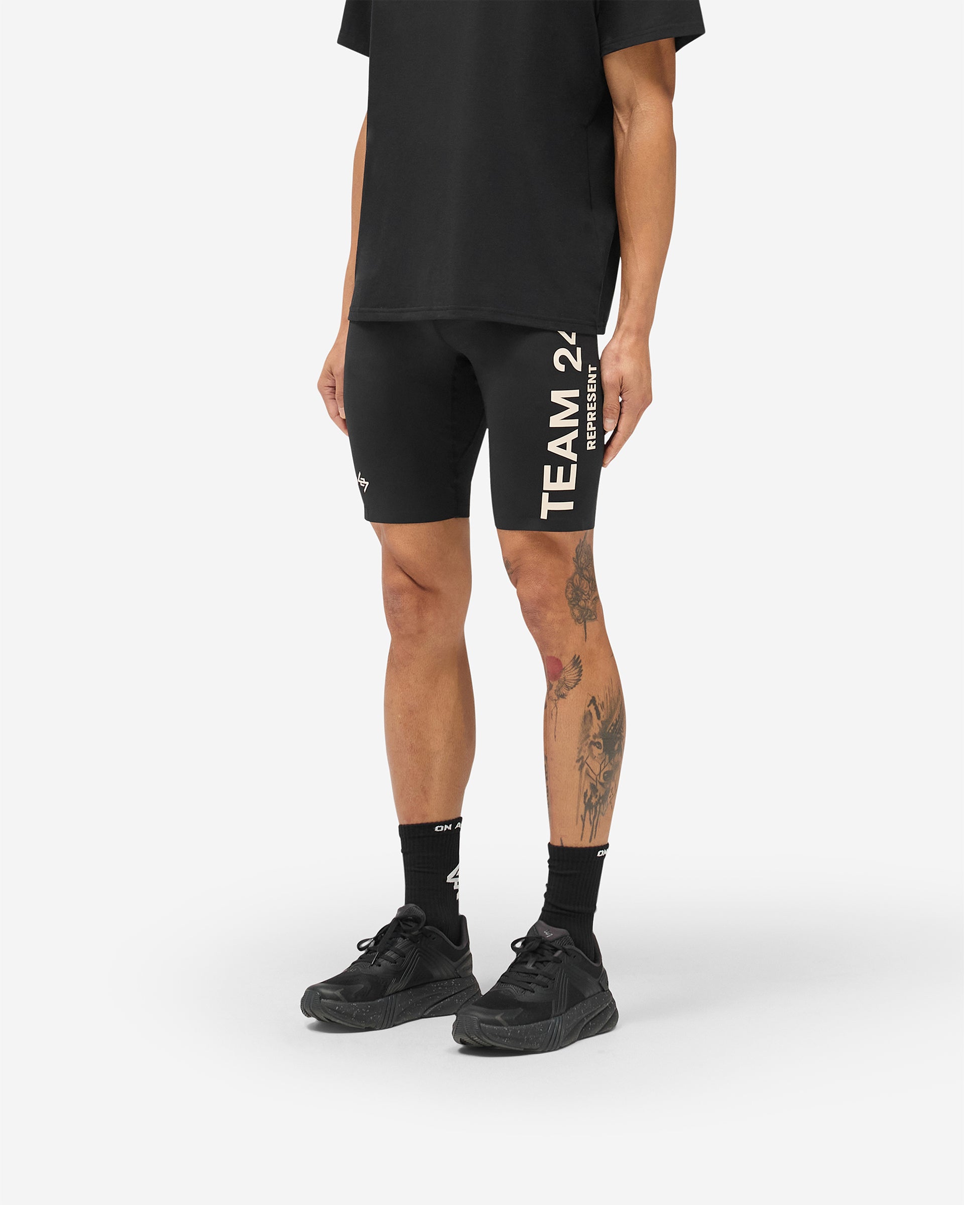 Jet Black Team 247 Half Tight | Running Shorts | REPRESENT