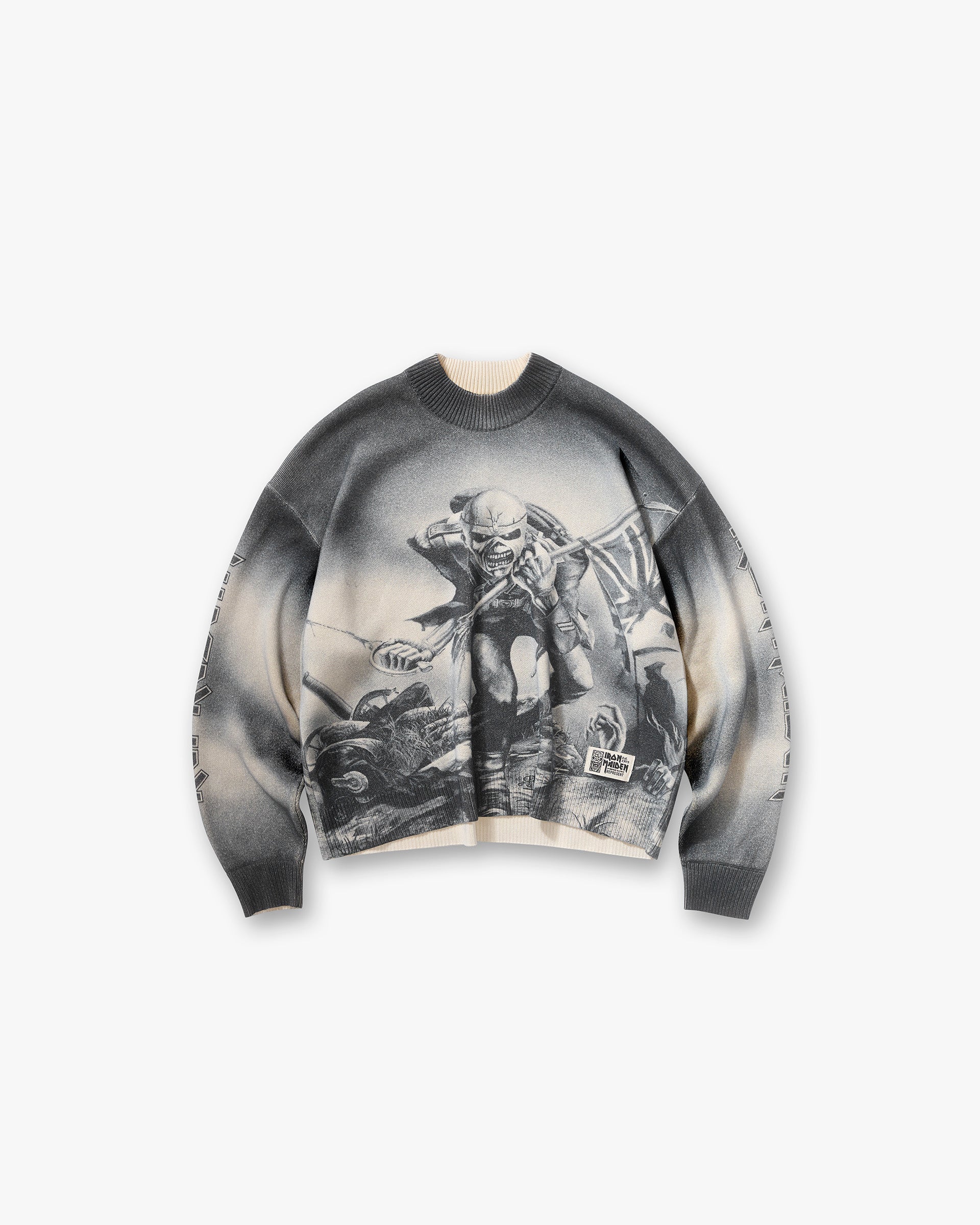 Represent X Iron Maiden Trooper Knit Sweater - Sunfade Grey