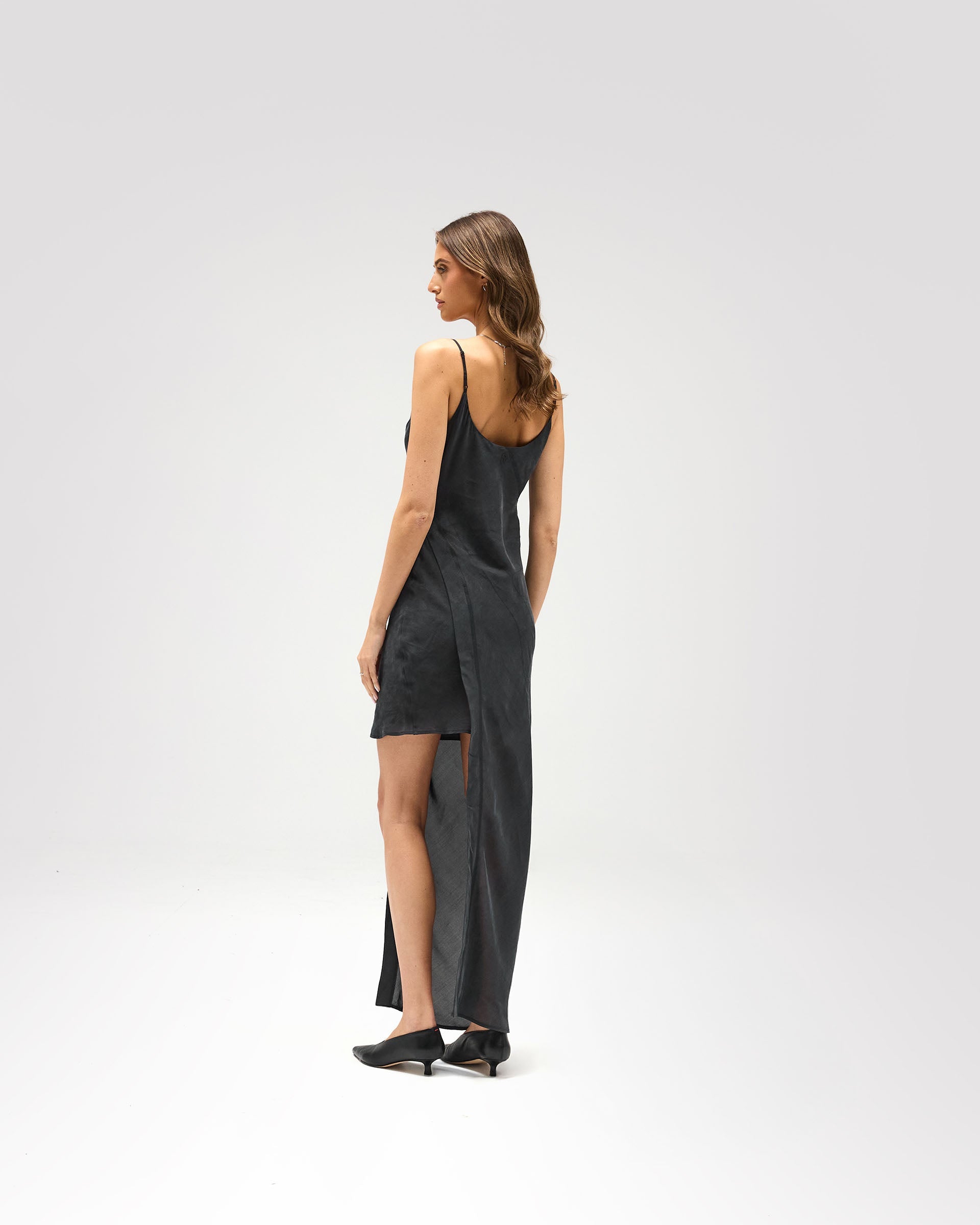 Whiplash Dress - Charcoal