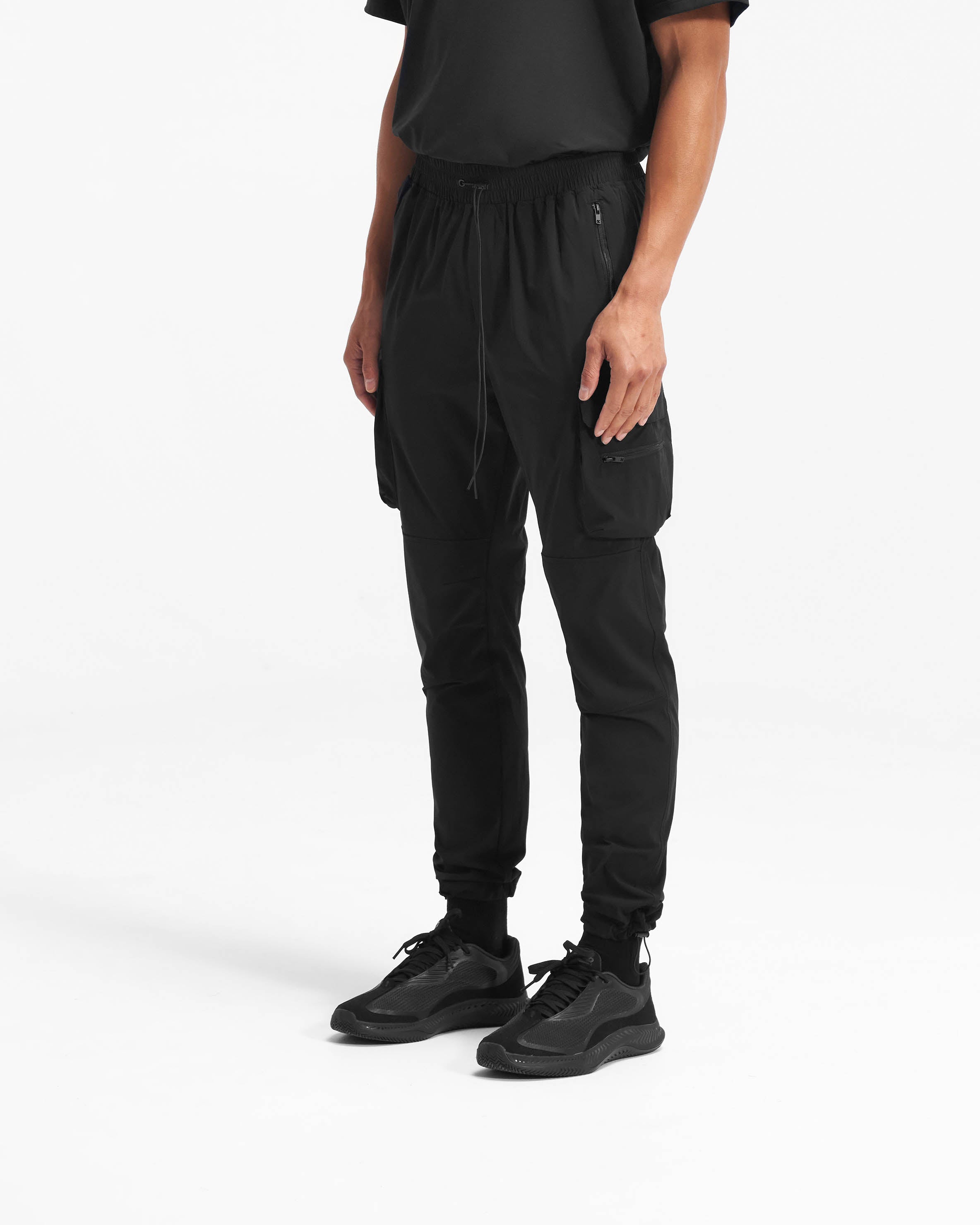 247 Pants | Represent Men's Black Technical Cargo Pants | REPRESENT