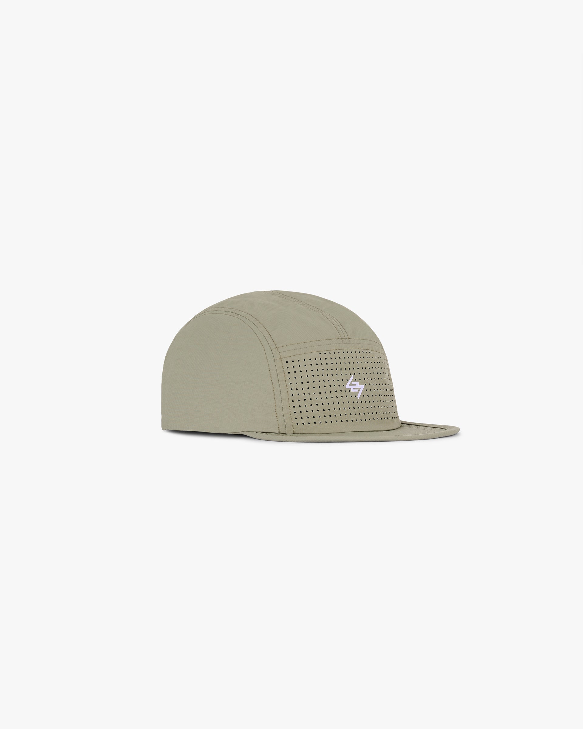 Front product image of a mens khaki and lilac cap on a plain white background | 247 Ripstop Cap in Khaki Lilac | Ripstop fabric cap with tonal embroidered branding | 247 Accessories | Represent Clo