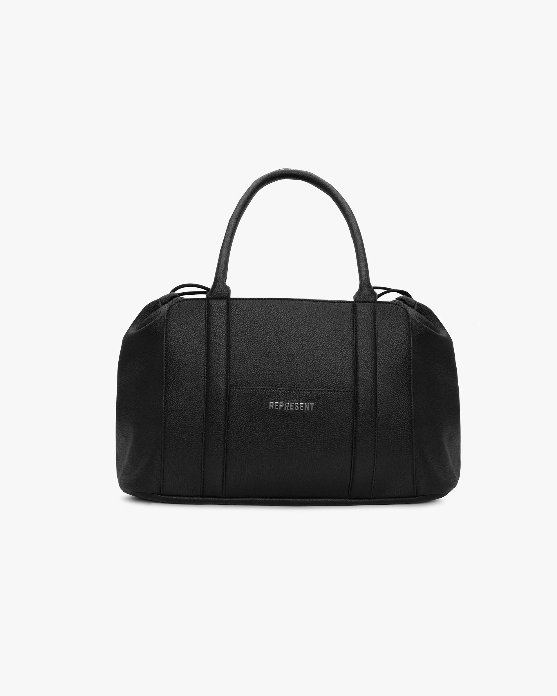 Faux Leather Holdall - Jet Black