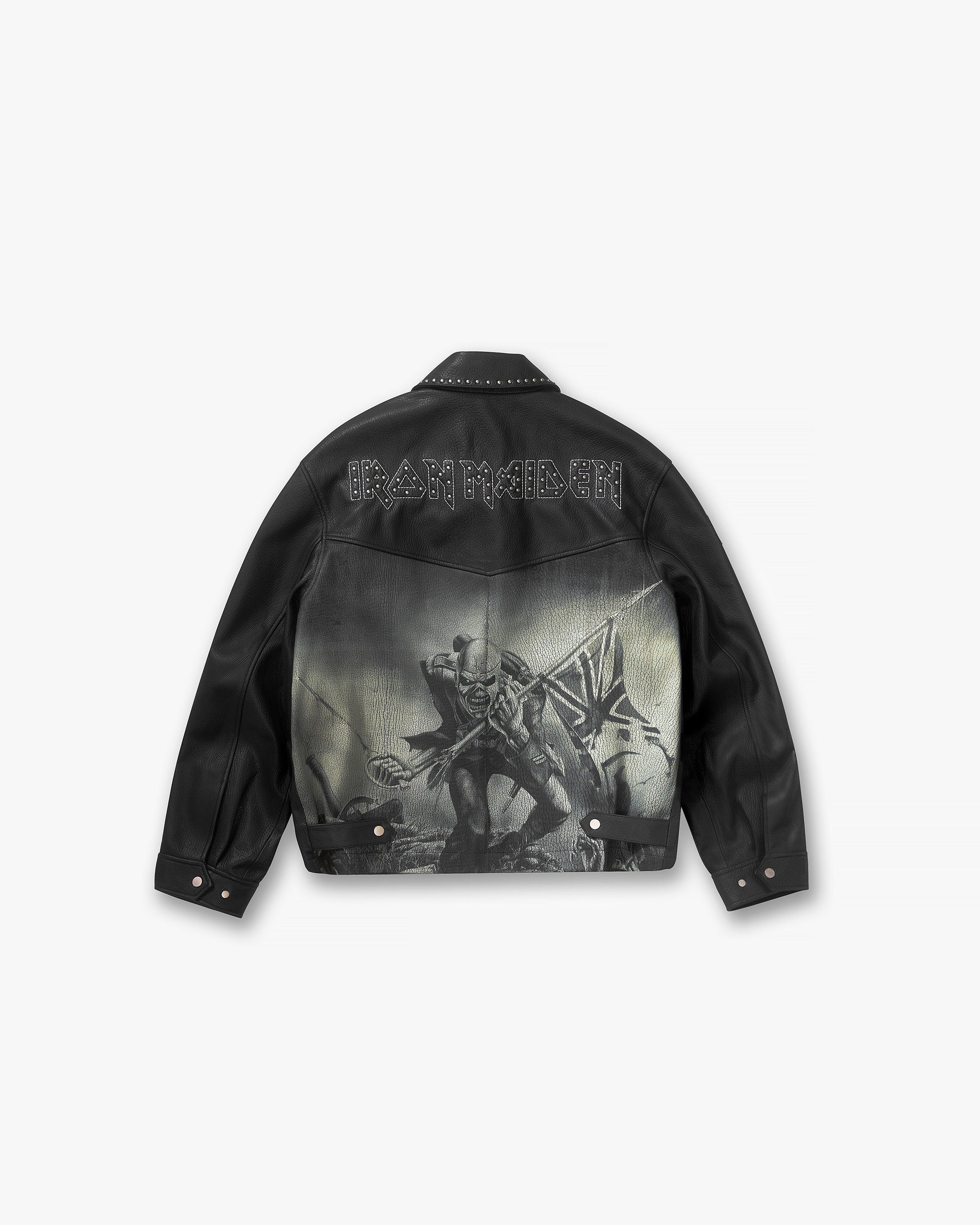 Represent X Iron Maiden Trooper Leather Jacket - Jet Black