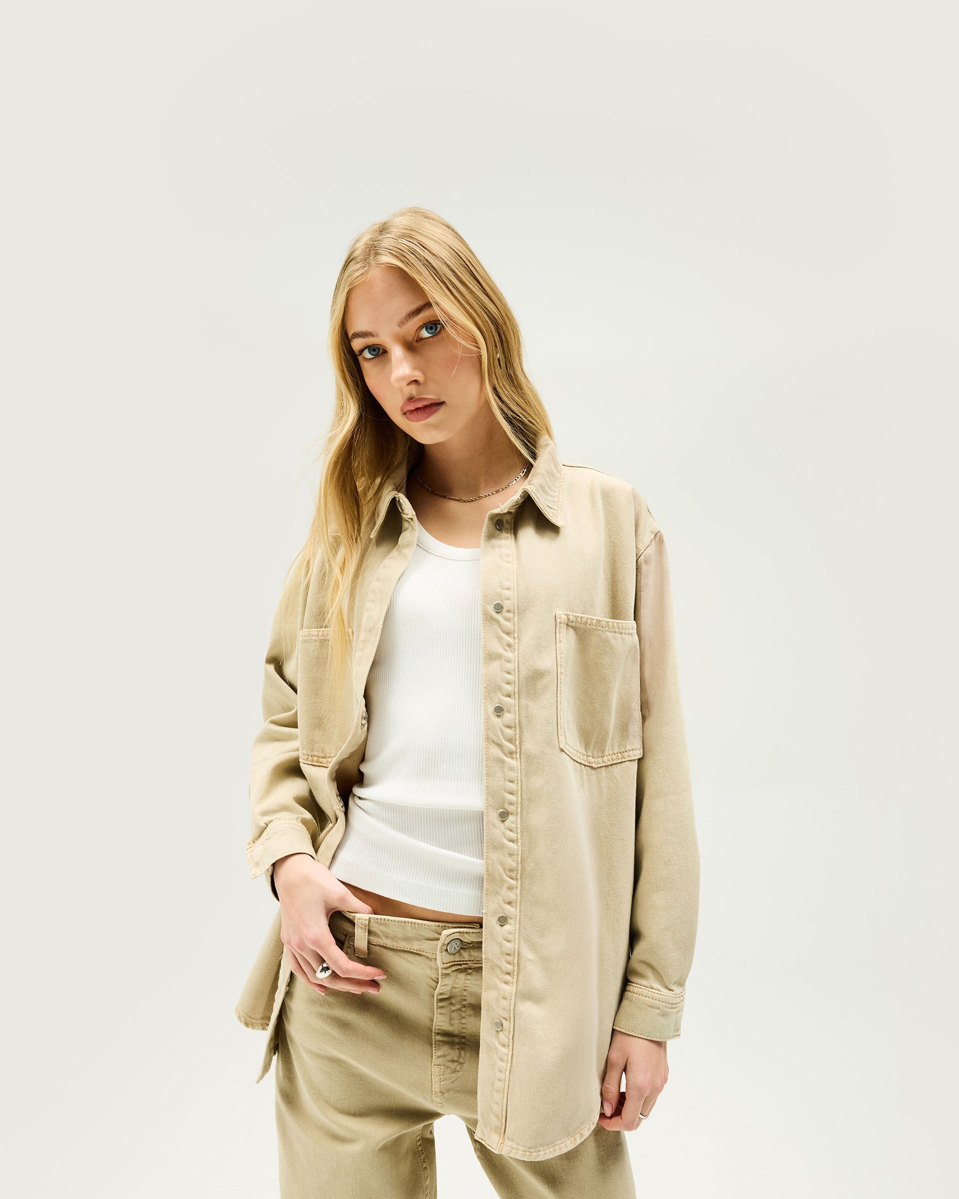 Denim Overshirt - Iced Latte