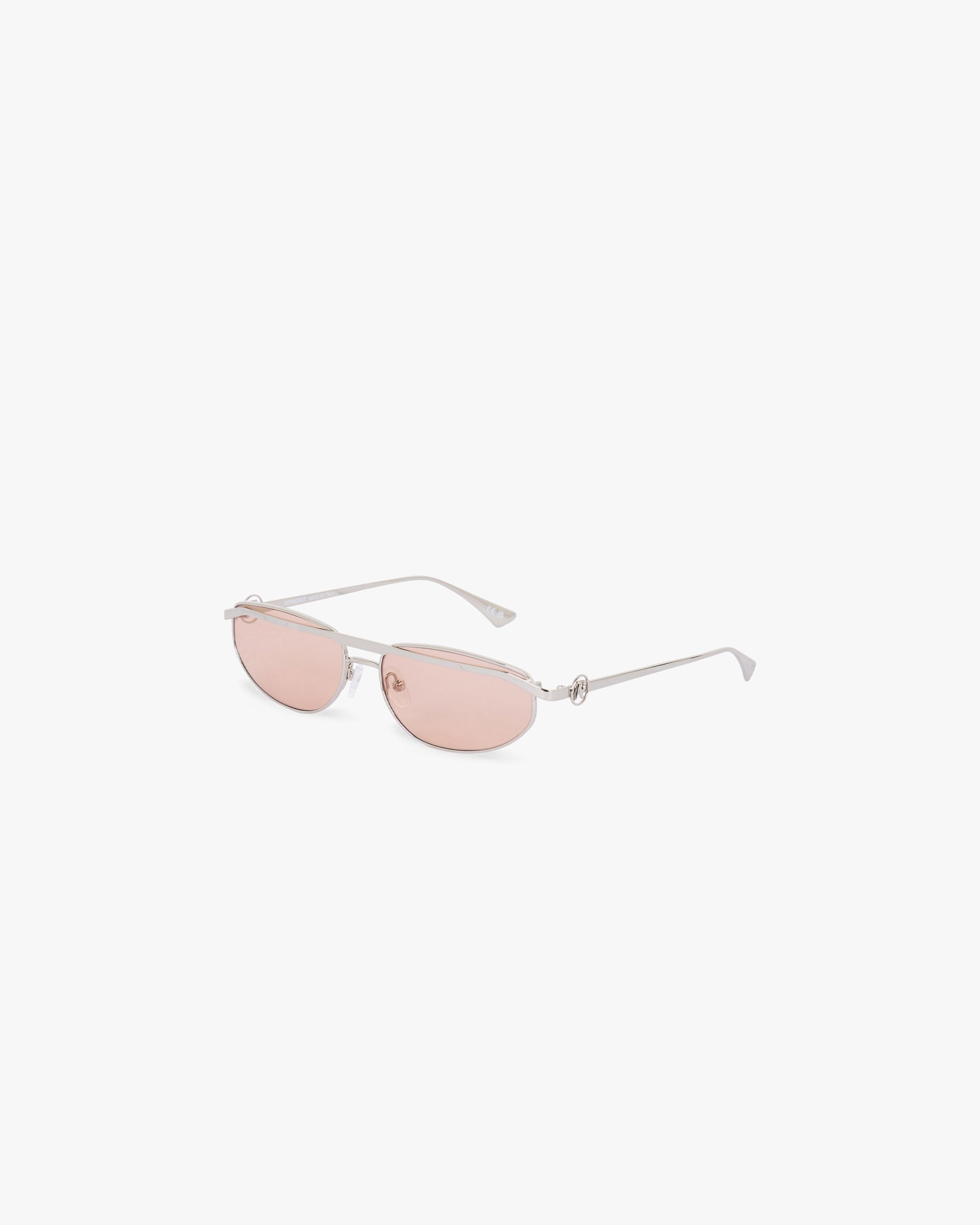 Slim Aviator Sunglasses - Silver Brown