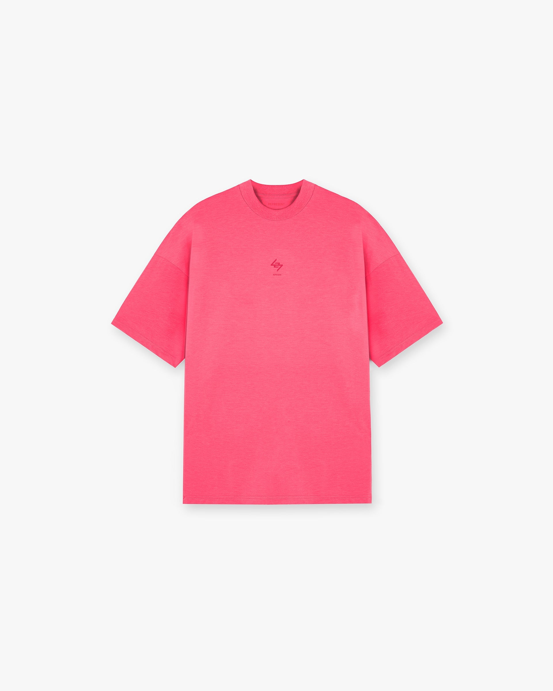 Front product image of a mens pink t-shirt on a plain white background | 247 Oversized T-Shirt in Ultra Pink | Oversized t-shirt | 247 T-Shirts | Represent Clo