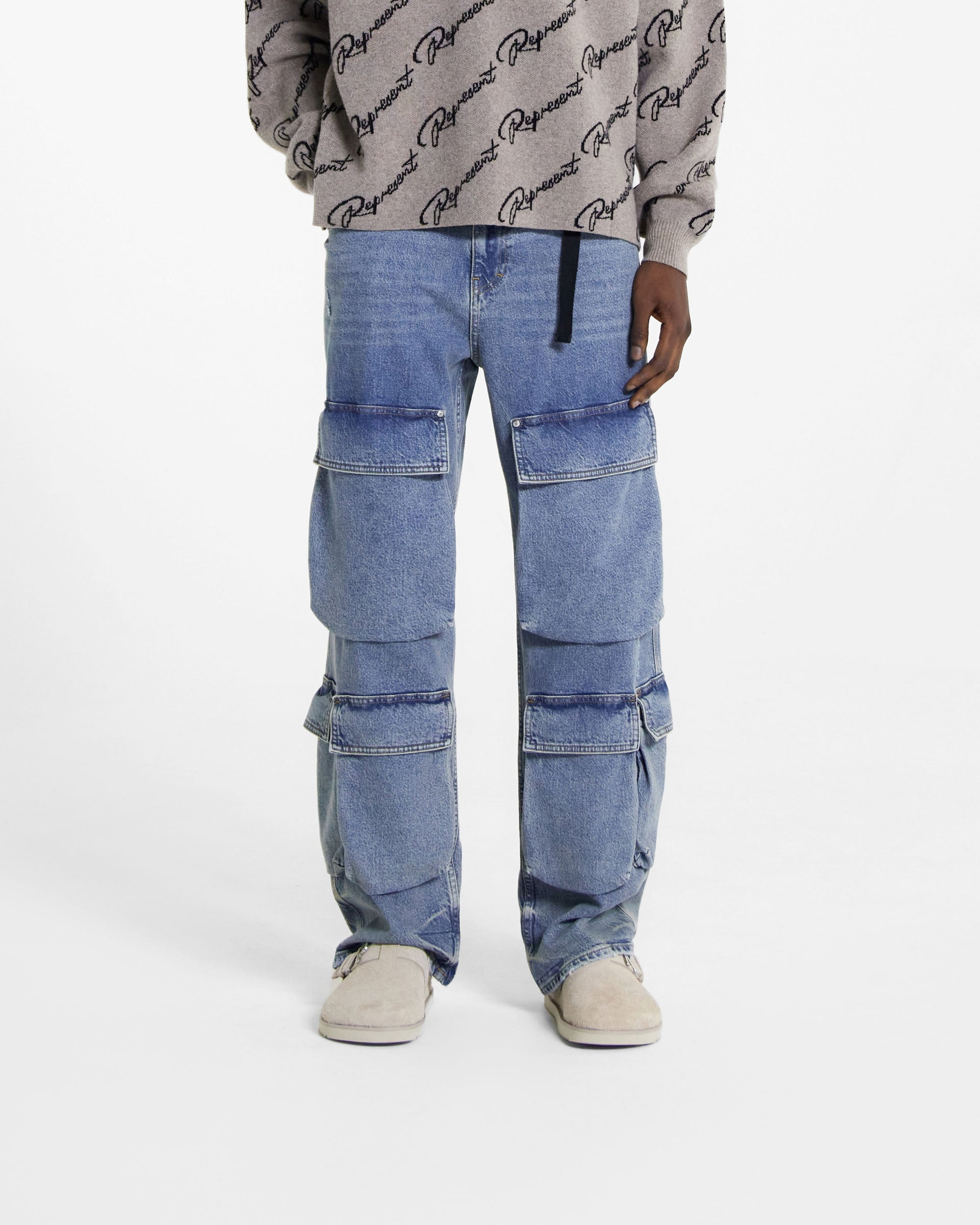 R3 Cargo Denim | Blue Denim FW23 | Represent Clo