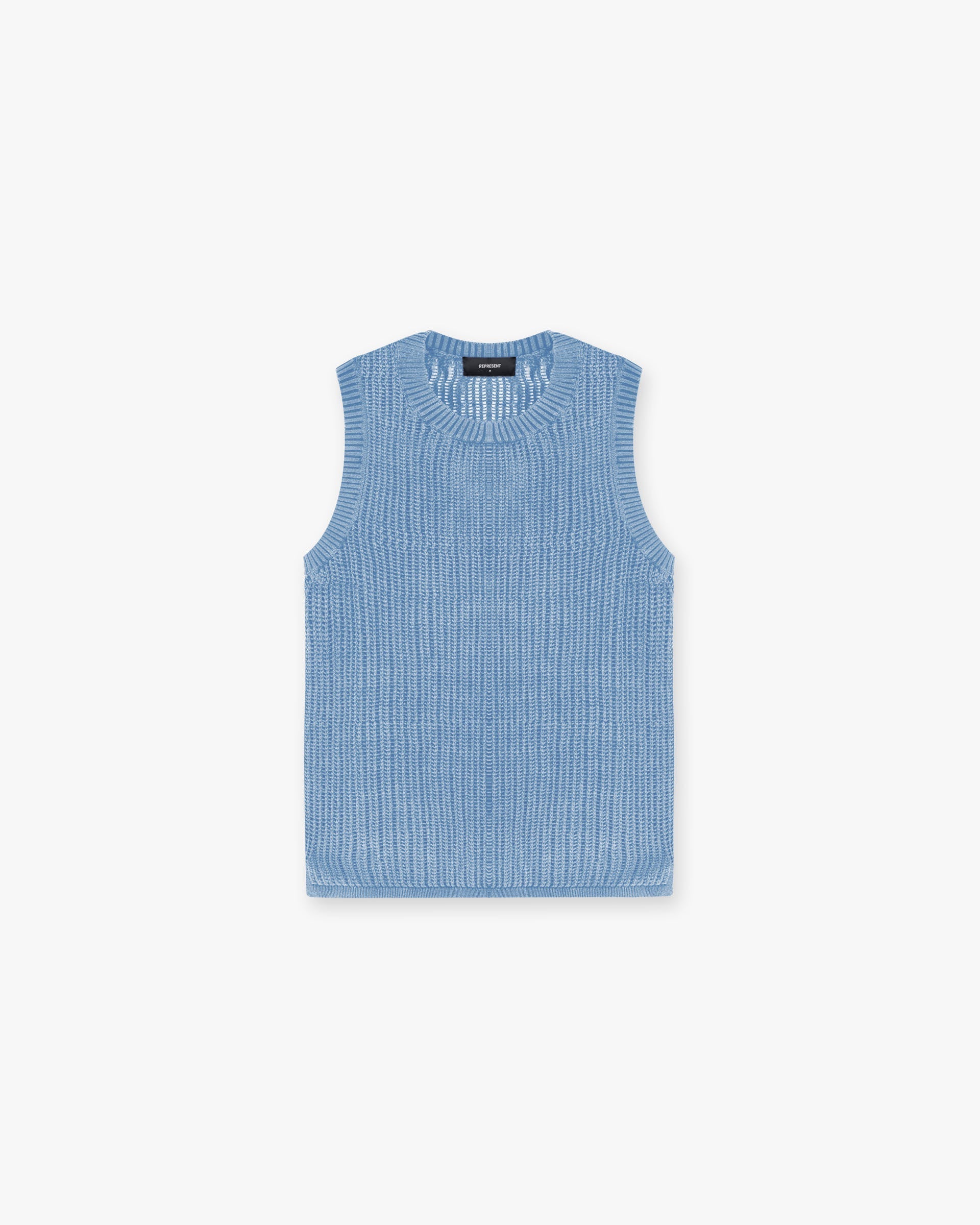 Washed Knit Vest - Sky Blue