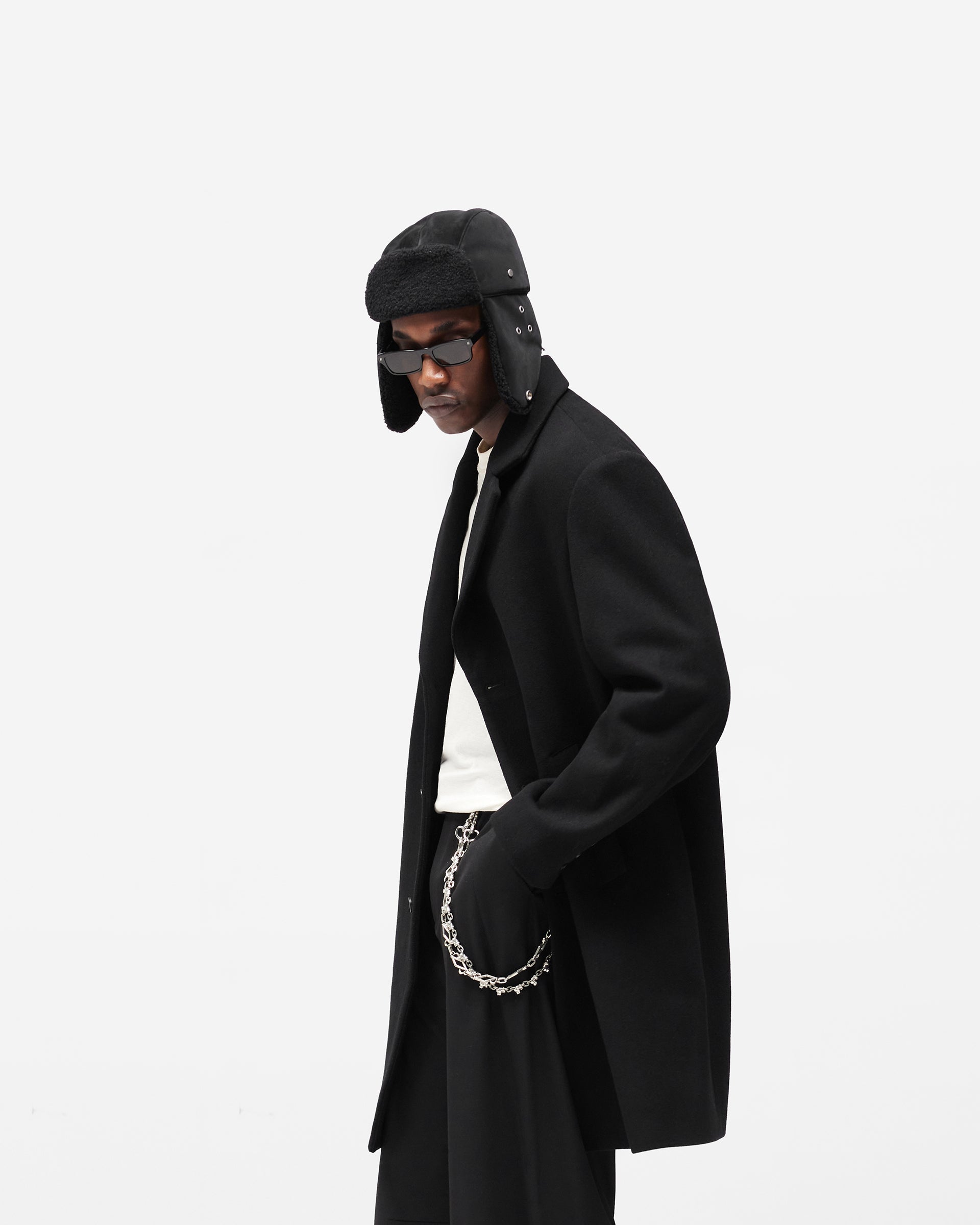 Relaxed Overcoat - Jet Black