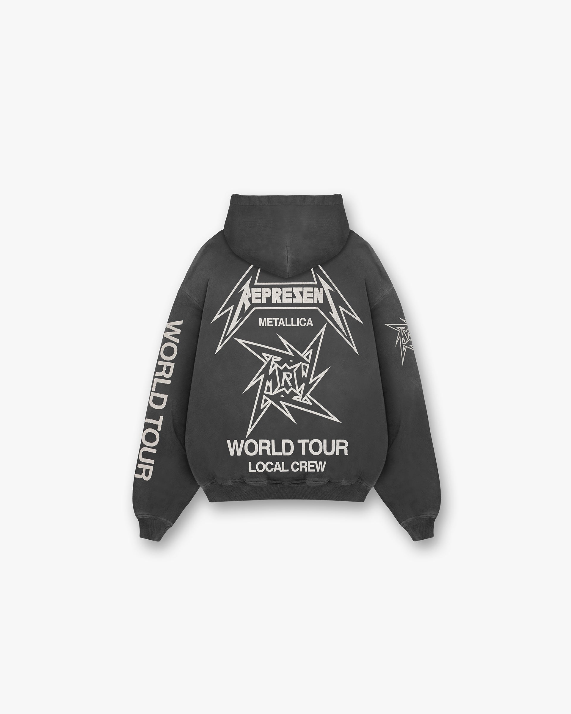 Represent X Metallica Local Crew Zip Hoodie - Stained Black