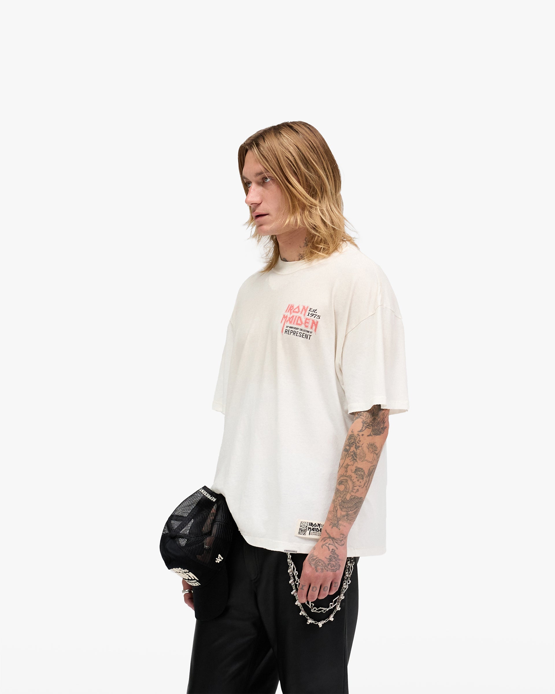 Represent X Iron Maiden Anniversary T-Shirt - Washed Ecru